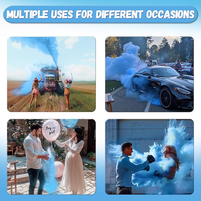 POPUPARTY 1 Pack Black-out Gender Reveal Powder- 2 lbs Blue Powder – Perfect for Baby Gender Reveal, Car Burnout, Color Toss, Photoshoots, Helicopters