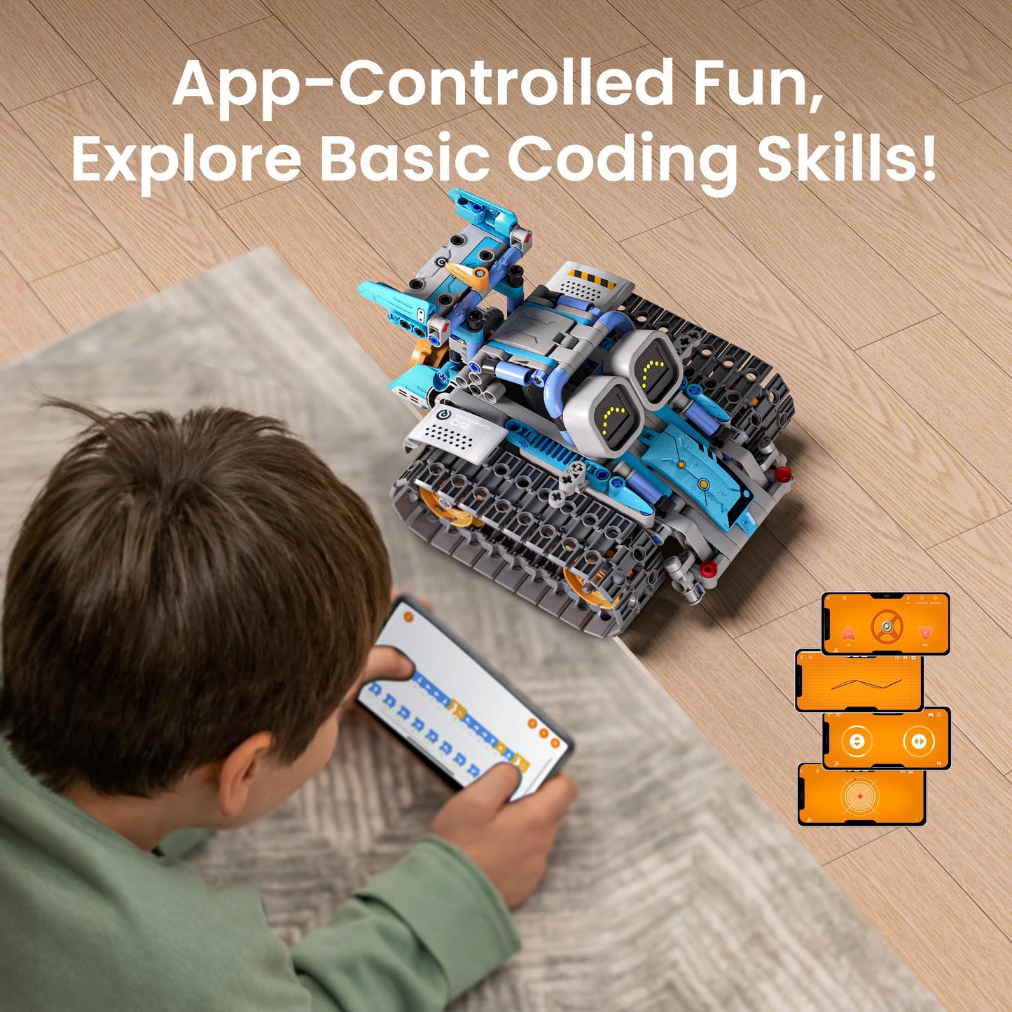Sillbird Robot Building Kit with Remote Control STEM Gifts for Kids Age 8-12, Coding Robotics Technic Toy Set for Boys' Birthday, Buildable 5-in-1 Models with 473 Pieces
