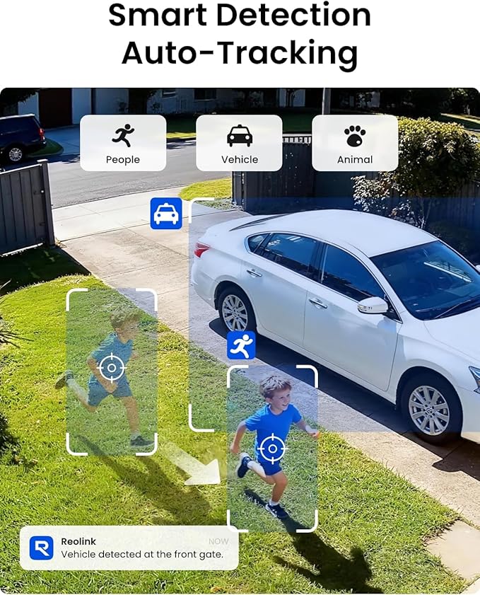REOLINK 5MP Solar Security Cameras Wireless Outdoor, 360° Pan Tilt Auto-Tracking, Smart AI Detection, Up to 1TB Local Storage, 2.4/5GHz Dual-Band WiFi, Home Hub Mini with 4X Argus PT + Solar Panel