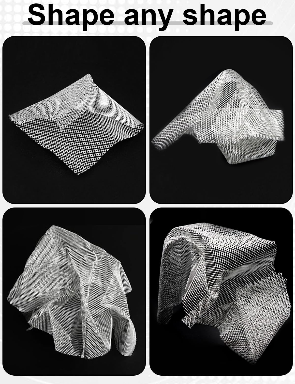 Aluminum Wire Mesh for Arts and Craft -15.7" x 13.1ft – Flexible Sculpting Mesh for Arts & Crafts, Easy-Cut Thin Metal Mesh with Bonus Scissors & Storage Straps, DIY Sculpture & Creative Crafts