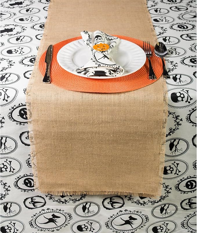DII Jute Burlap Collection Kitchen Tabletop, Table Runner, 15x48, Solid Natural
