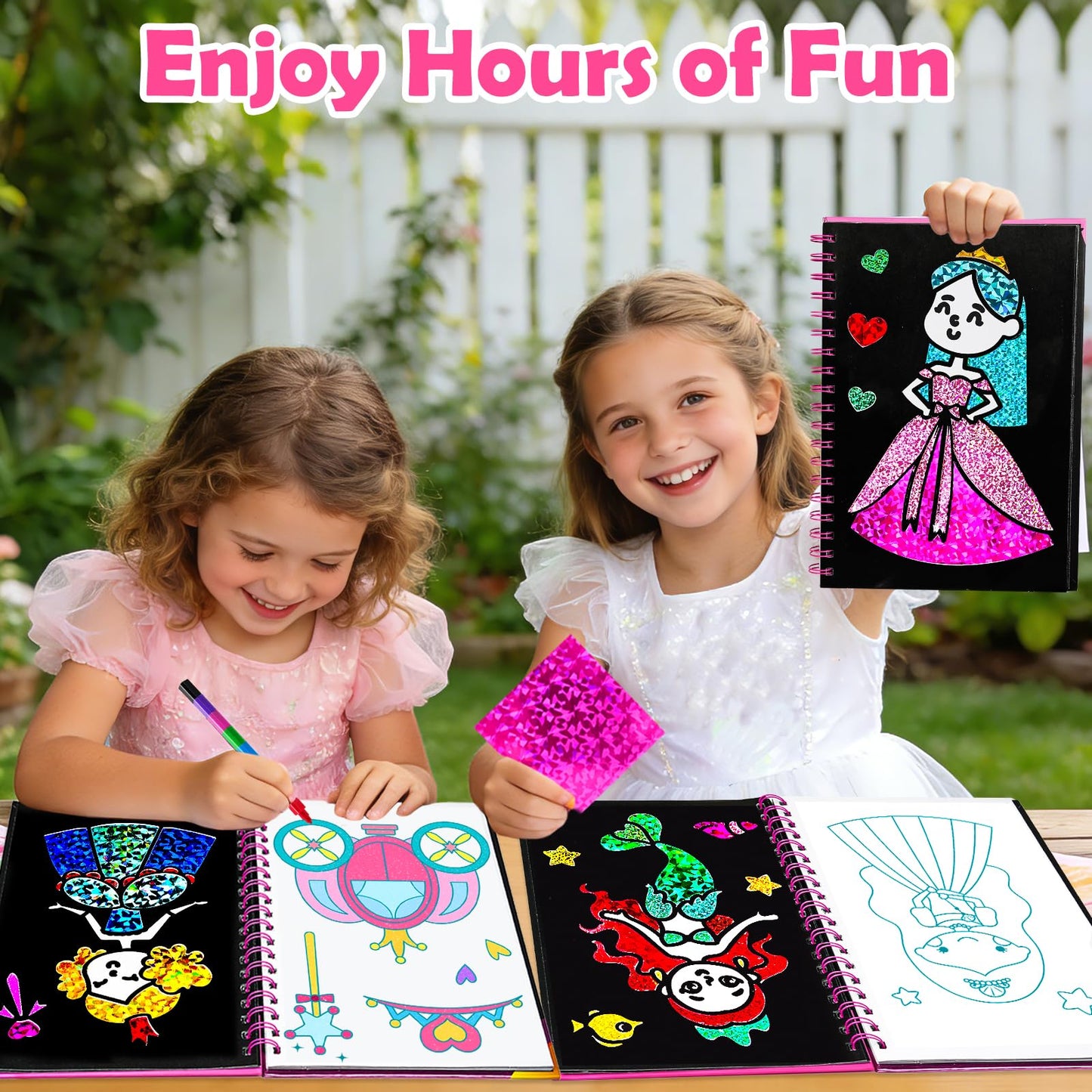 FUNNYB&G Foil Art Crafts for Kids Ages 4-8: Mother's Day 2026, Birthday Gift for Girls, Art and Crafts Supplies, Party Favors, Creative Toys for Girls 4 5 6 7 8 9 Years Old(Princess)