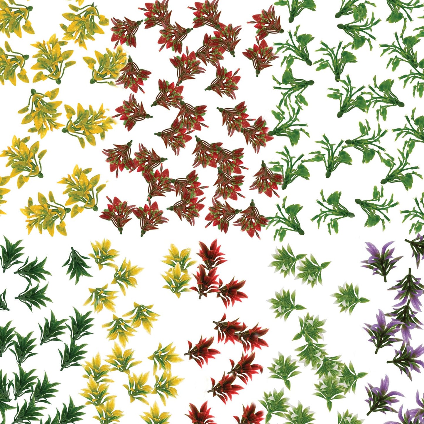 OrgMemory Mini Model Grass, 200 Pcs, Mixed Model Plants, Miniature Plants for School Project DIY Miniature Colorful Flower