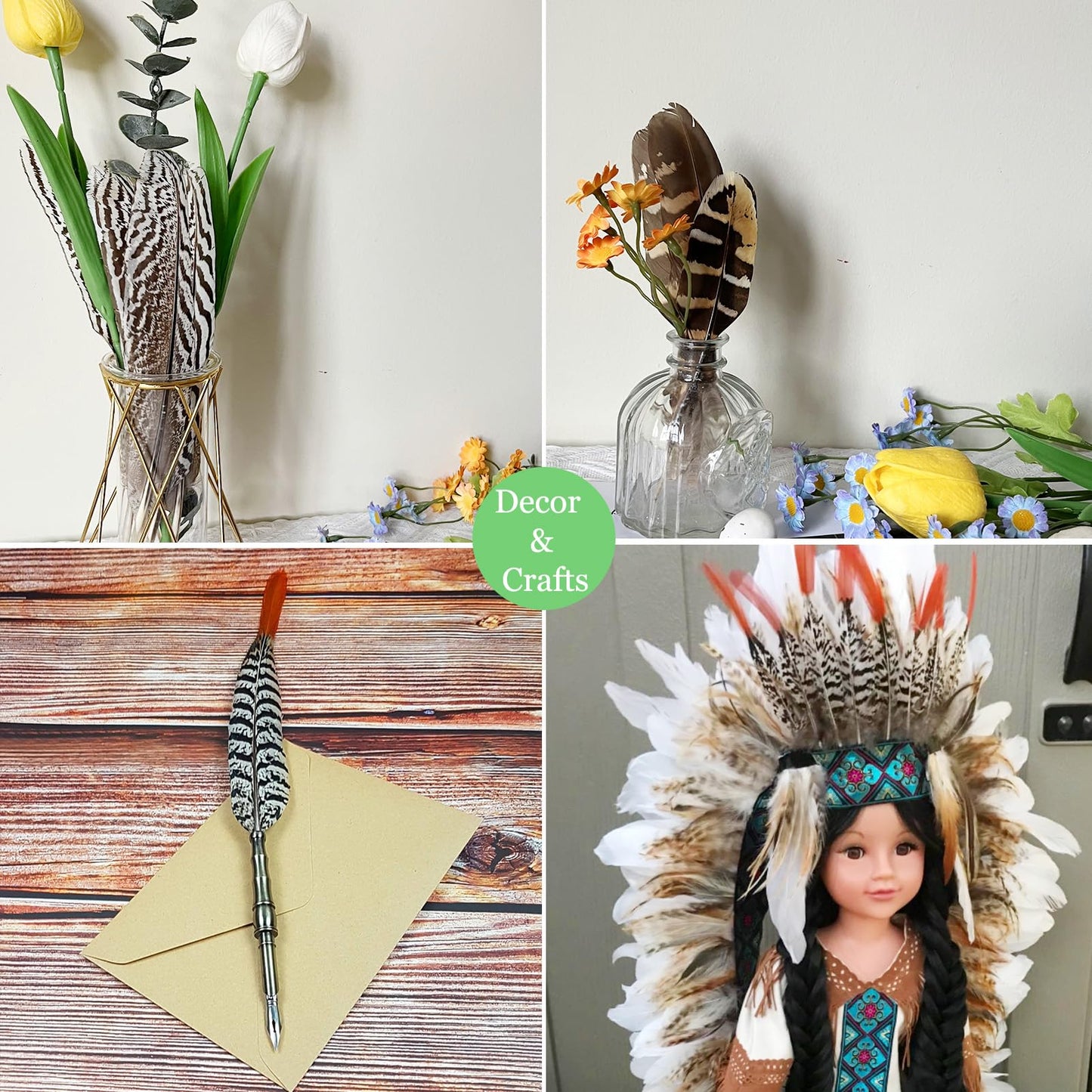 10pcs Natural Spotted Feathers Pheasant Feathers for Craft Clothing Jewelry Accessories Decoration (Small Pheasant Wing Feather 4-6")