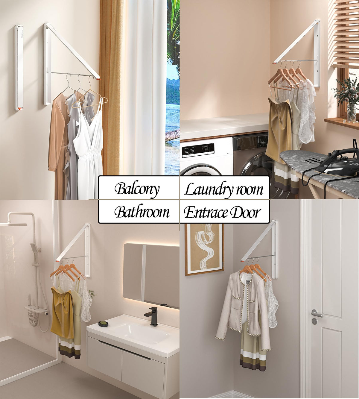 Clothes Drying Rack Wall Mounted (2 Count)