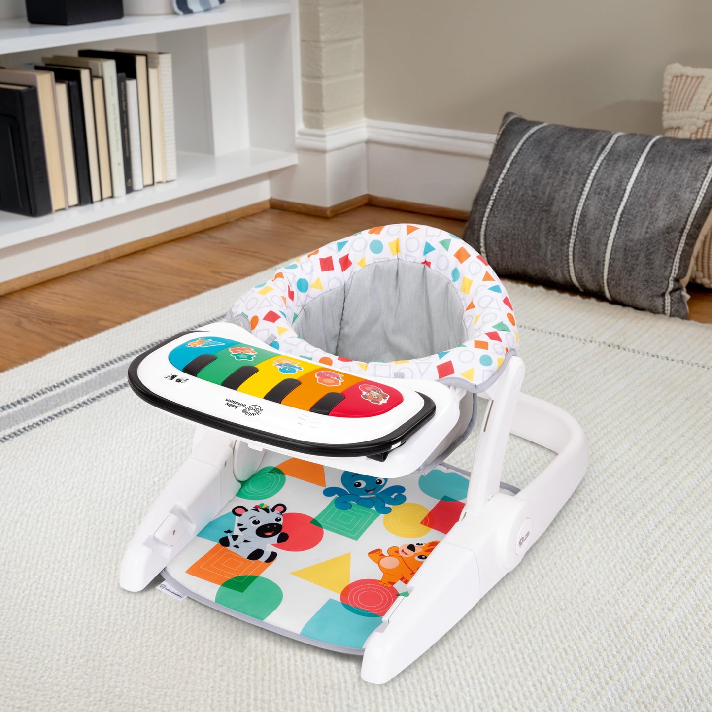 Baby Einstein 4-in-1 Kickin' Tunes Learn-to-Sit Music & Language Floor Seat, with 2 Positions and Detachable Kick Piano, Ages 4 Months and Up