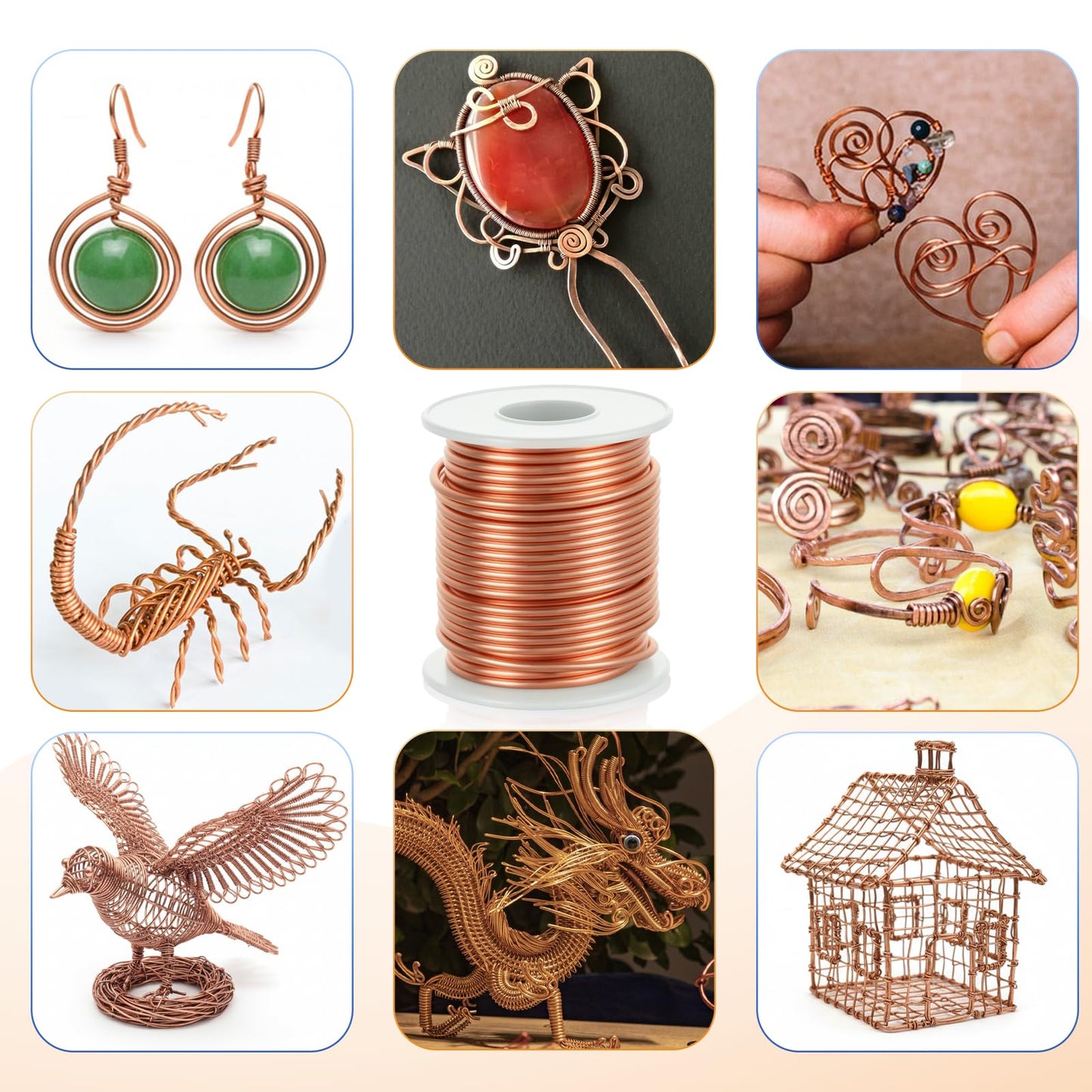 99.9% Soft Copper Wire (12 Gauge, 2.05MM), 49.3 Feet / 15m, Solid Bare Copper-Wire 1 Pound Spool Pure Copper Wires for Electroculture Gardening Jewelry Making DIY Plants