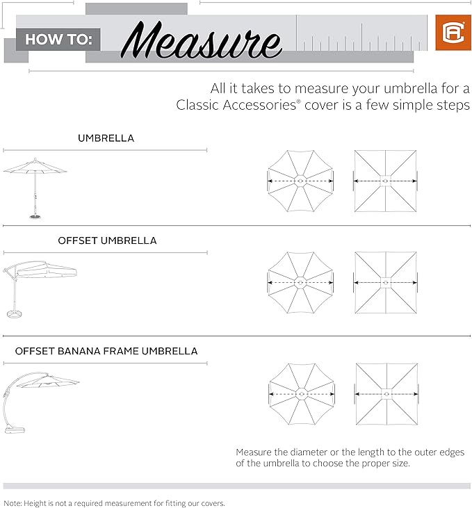 Classic Accessories Veranda Water-Resistant 13 Foot Offset Patio Umbrella & Frame Cover, Patio Furniture Covers