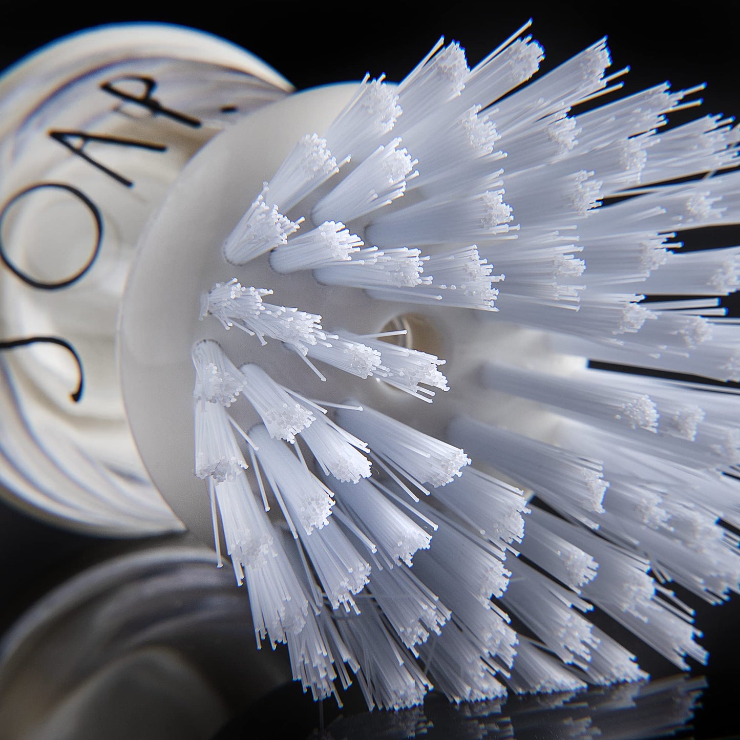 Rae Dunn Collection Soap Dispensing Dish Brush Set - Set of 2 Palm Brush Dish Scrubber with 2 Replacement Brush Heads