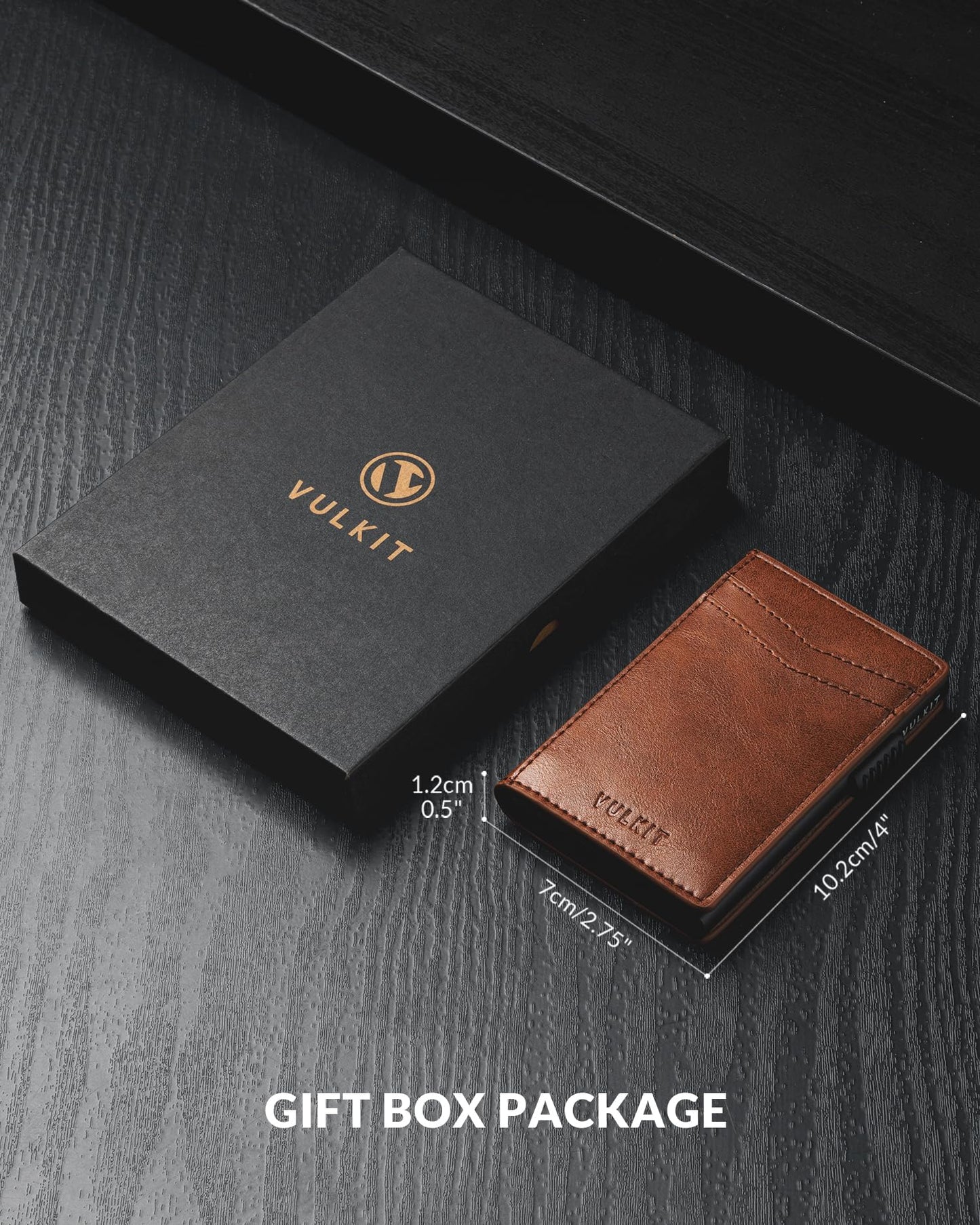 VULKIT Men's Slim Wallet Pop Up Card Holder RFID Blocking Metal Wallet Minimalist Design Holds Up to 11 Cards