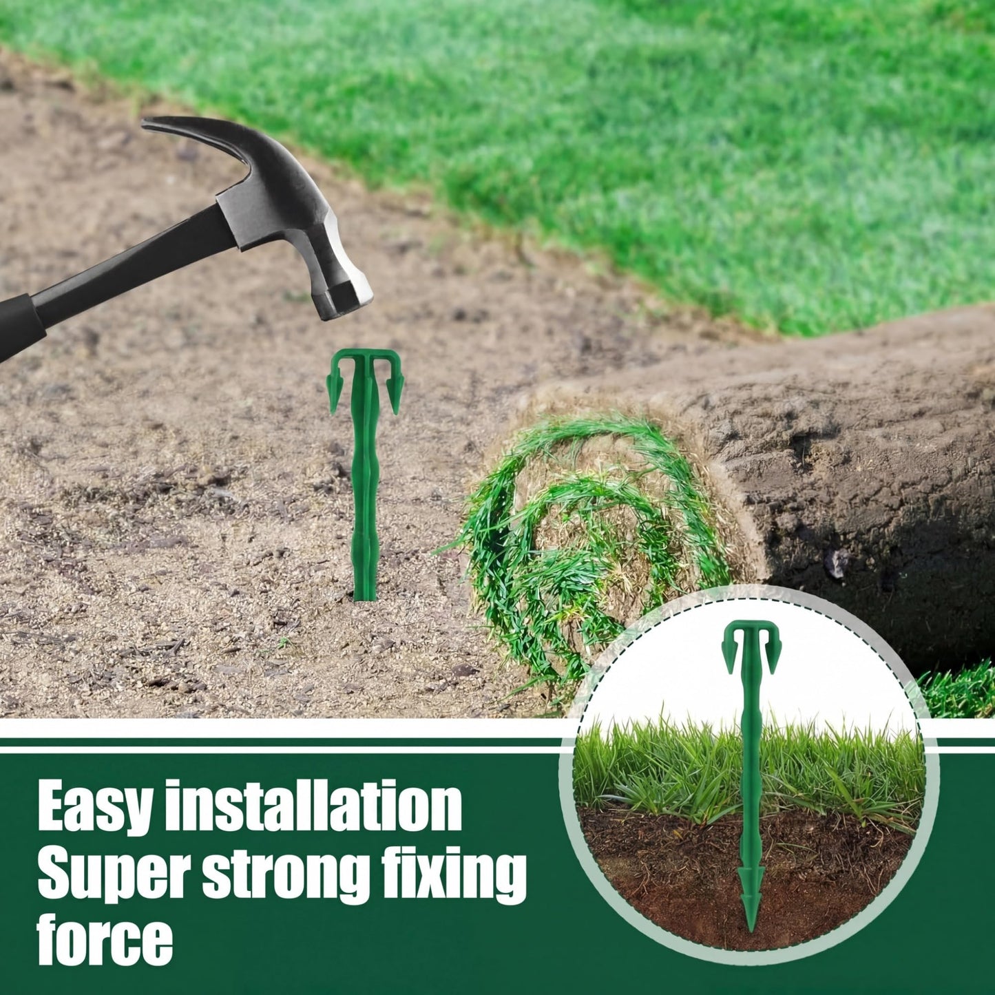 Nuanchu 100 Pcs 6 Inch Stakes Sod Garden Stakes Bulk, Landscape Garden Stake for Membrane, Sod Staples Tent Stake, Netting, Turf, Landscaping and Gardening