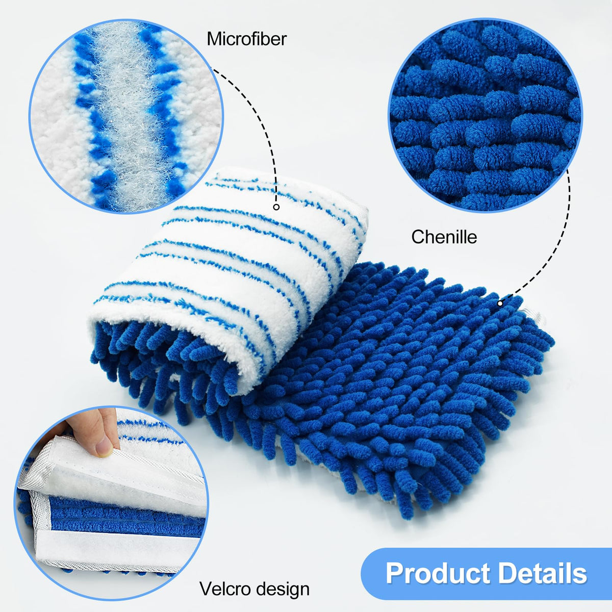 4 Pack Mop Heads Replacements Compatible for Ocedar Dual (4 Count)