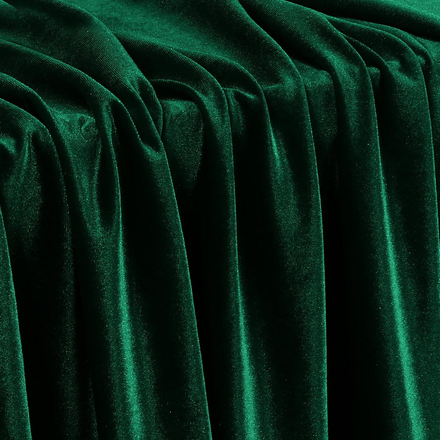 KKJIAF Hunter Green Stretch Velvet Fabric 60 Inch Wide, 5 Yard Soft Stretchy Fabric for Sewing Clothes, Apparel, Costume, Crafts - 90% Polyester 10% Spandex
