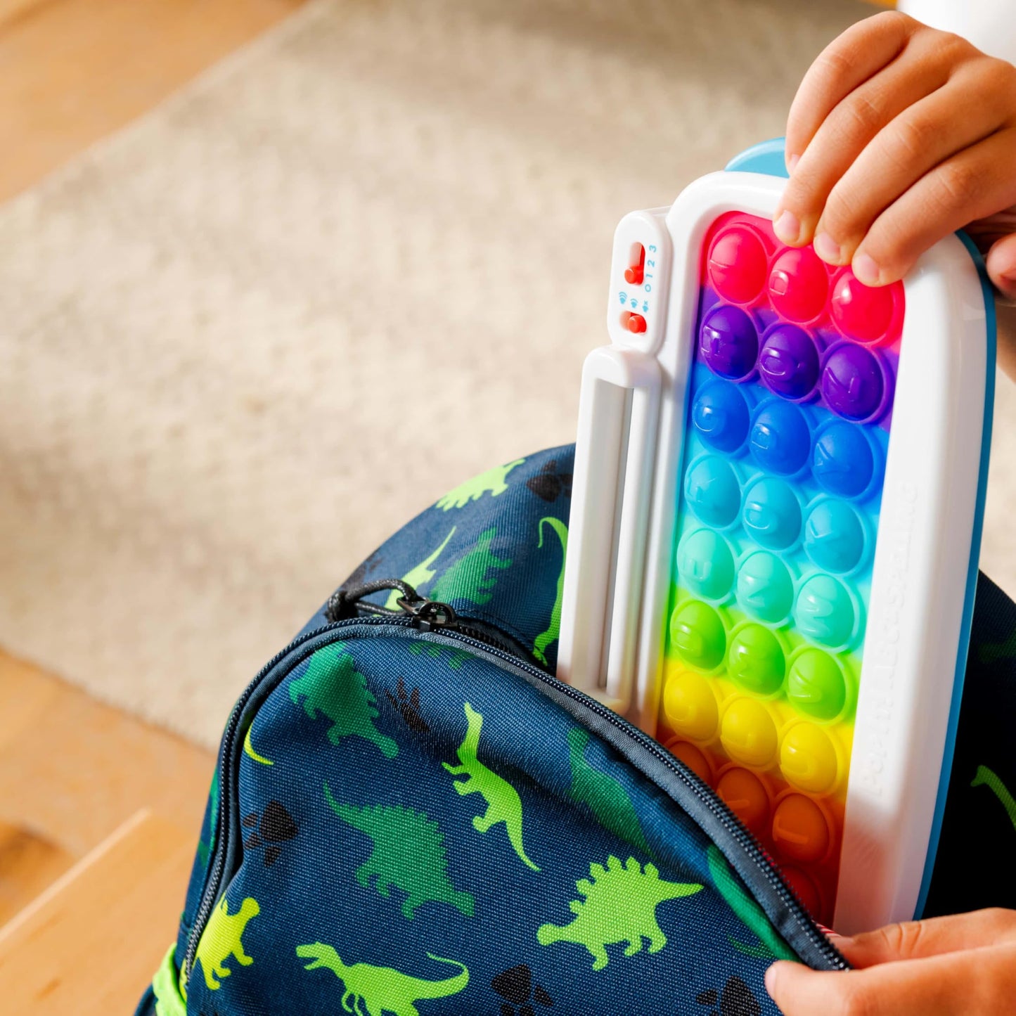 Chuckle & Roar Pop It! ABC & Spelling Keyboard – Interactive Alphabet & Sight Word Learning Toy with LED Lights, Soft Sensory Keys, 3 Grow-with-Me Modes, Screen-Free Educational Toy for Kids