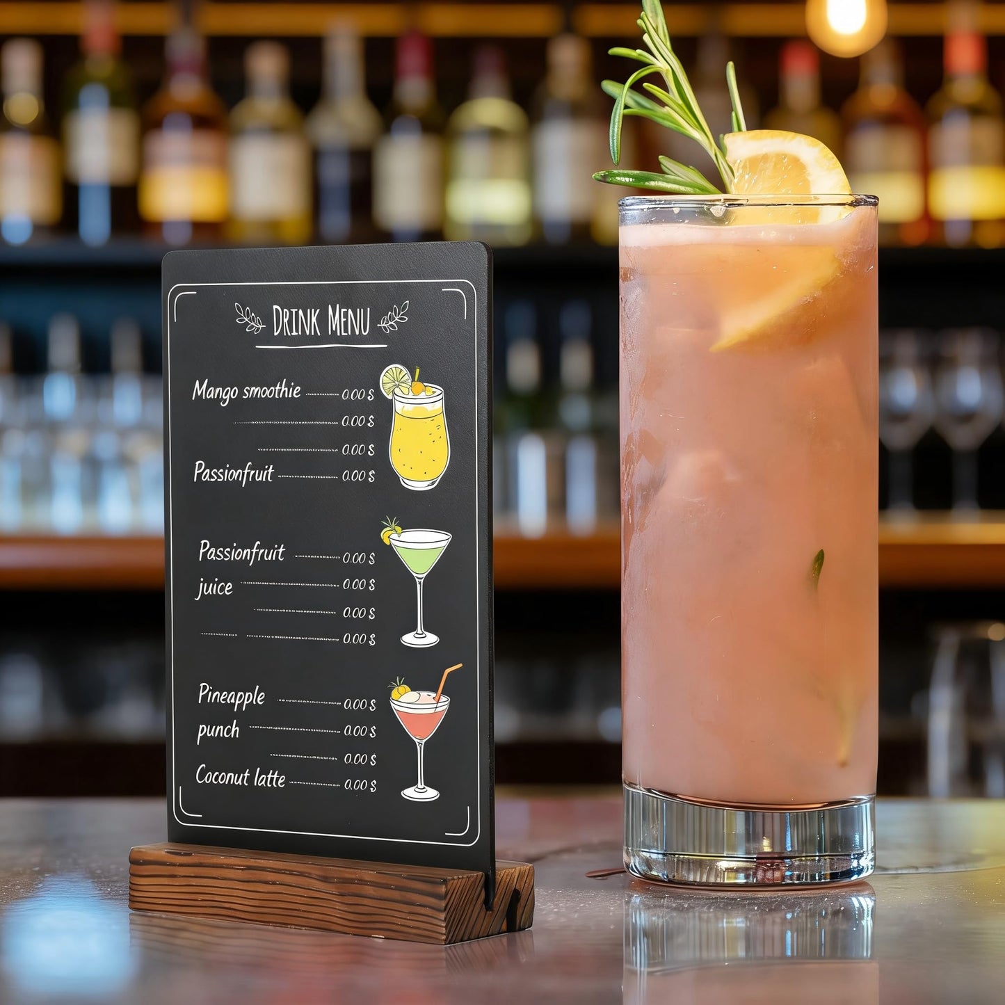 7.9x5.1 Desktop Chalkboard Sign with Wood Base, Message Board Menu Board Chalkboard for Shop Wedding Kitchen Home Party (3 Pack 7.9x5.1)