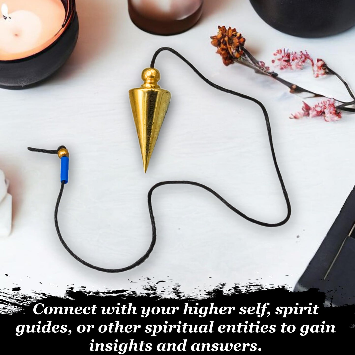 Healing Metal Pendulums for Divination, Gold Pointed Cone Steel Copper Pendulum High Energy Pendulo de Bronce Pendulos de Mesa MP92