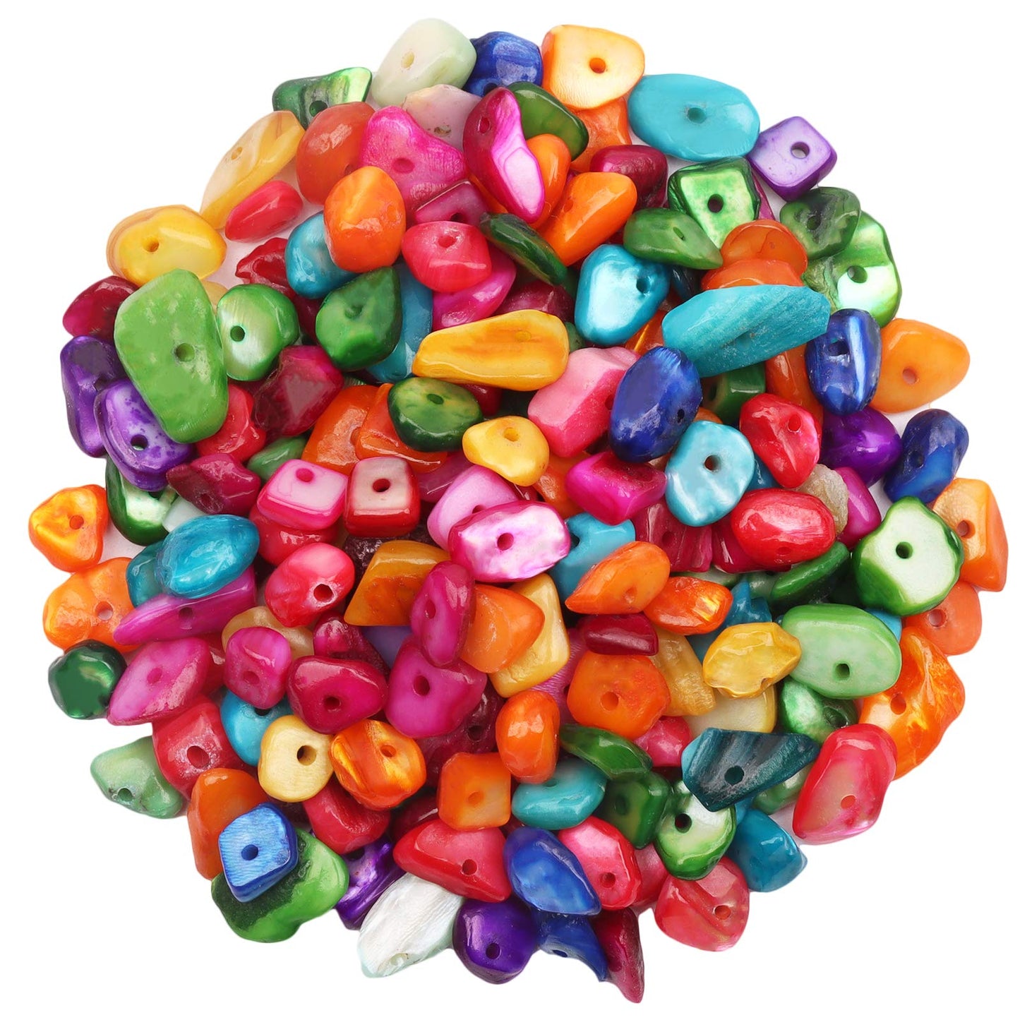 500 pcs Natural Chip Stone Beads, Candy Stone 5-8 mm Irregular Gemstones Healing Crystal Loose Rocks Bead Hole Drilled for Jewelry Making Bracelet