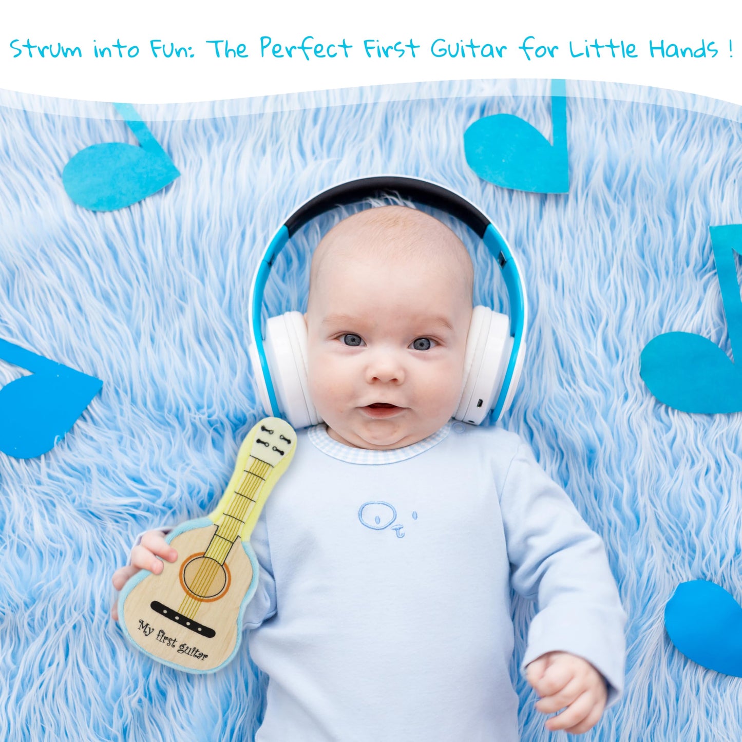 June Garden 7" My First Guitar - Musical Soft Plush Toy - Gift for Infants and Toddlers
