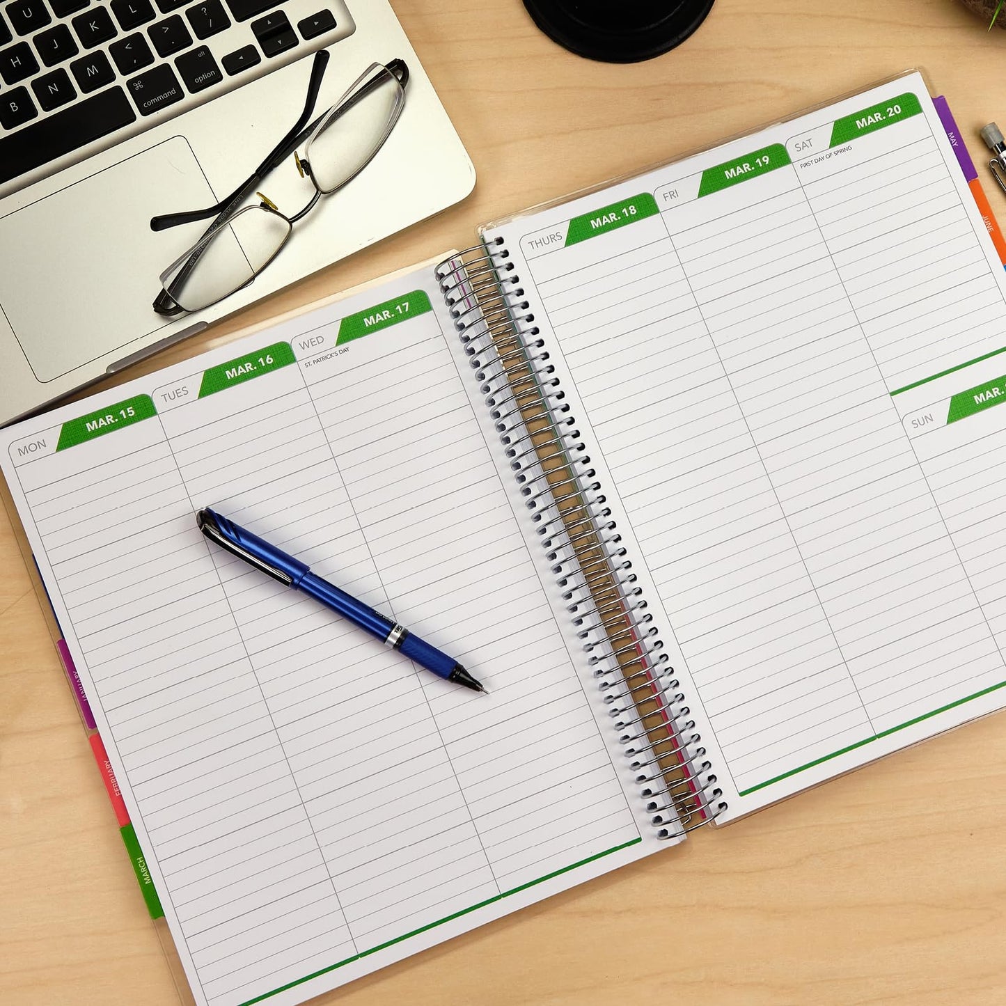 DELUXE 2025 Planner, 8.5"x11": 14 Months (November 2024 - December 2025), Includes Page Tabs, Bookmark, Planning Stickers, Pocket Folder Daily Weekly Monthly Planner Yearly Agenda (Colorful Marble)