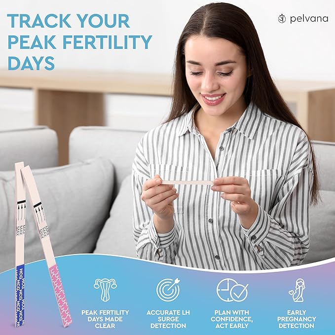 Pelvana 70 Ovulation and Pregnancy Test Strips Combo Kit - 50 LH Ovulation Test Strips + 20 HCG Pregnancy Tests - Identify Your Peak Fertility Days - Ideal for Women Trying to Get Pregnant Naturally