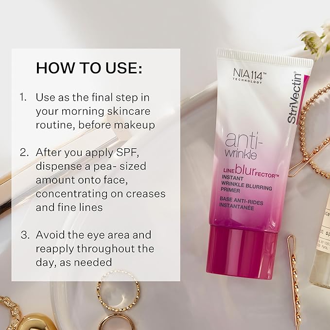 StriVectin Line BlurFector™ Instant Wrinkle Blurring Primer, Skin Primer to help blur and fill the look of wrinkles, Makeup Primer for Smooth Skin, 1 oz.