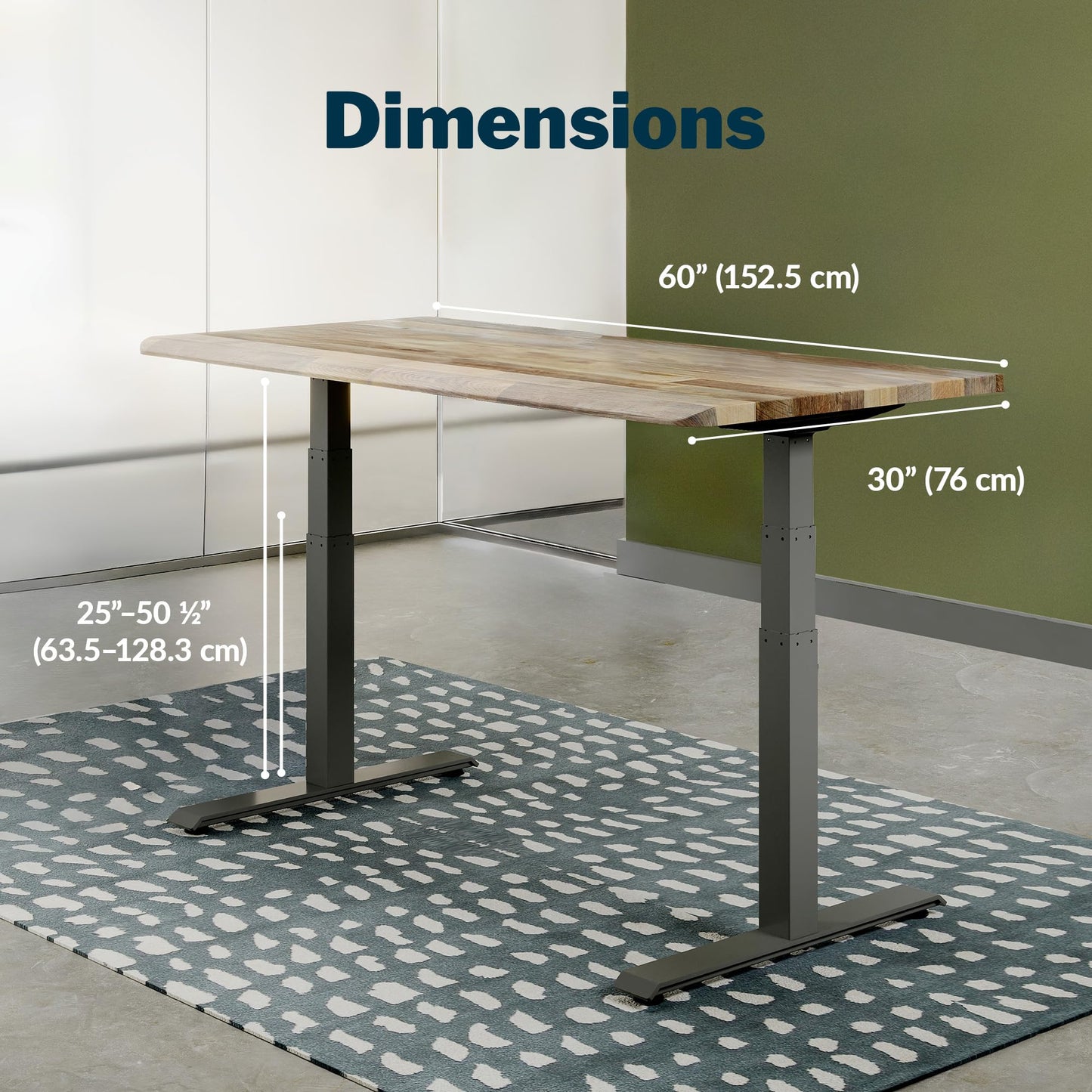 Vari ComfortEdge 60x30 Inch Adjustable Electric Standing Desk – Sit Stand VariDesk with Memory Presets, Sloped Edge, 200 LB Capacity + Tool-Free Assembly (Reclaimed Wood)