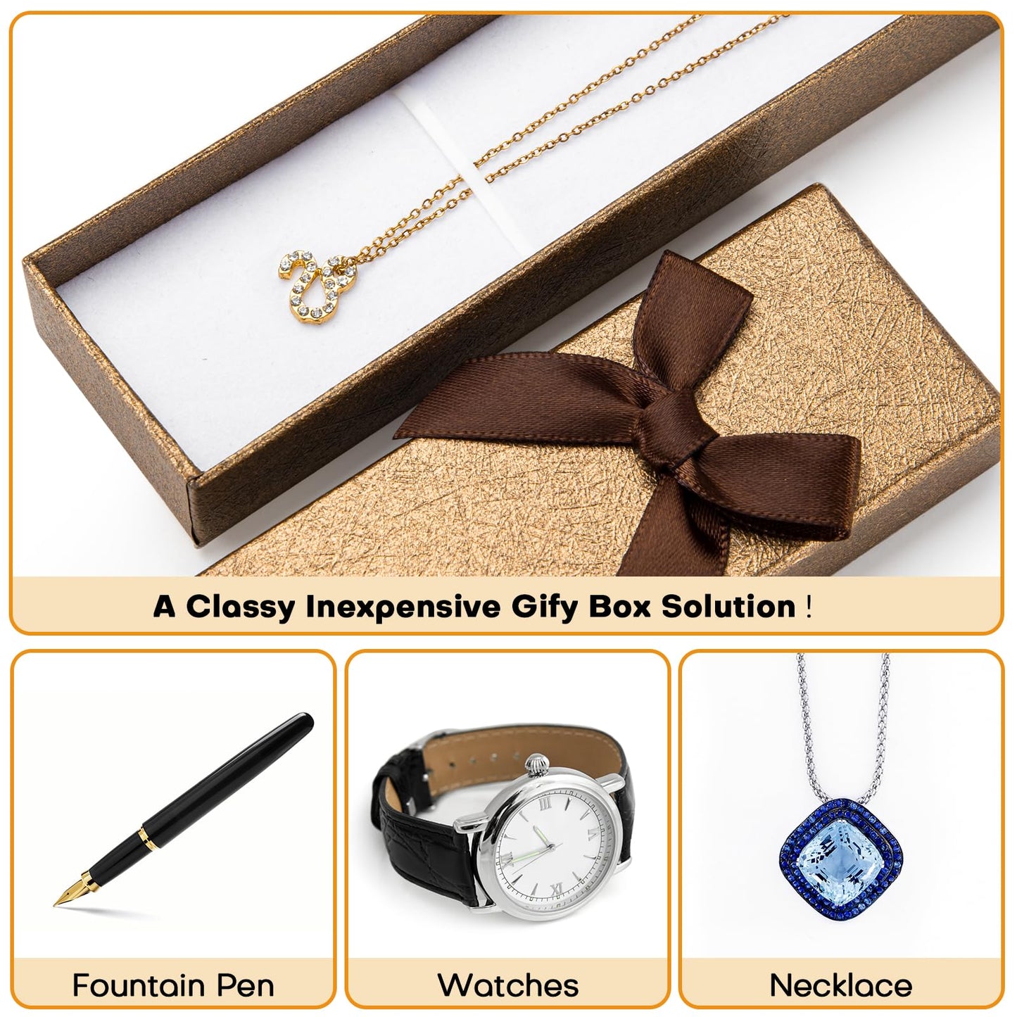 12PCS Empty Pen Presentation Box, Ink Pen Display Boxes Bulk, Brown Cardboard Pen Case, Ballpoint Fountain Pen Jewelry Display Box, Gift Collection Case for Classroom Office Birthday Valentine Holiday
