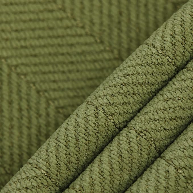 ZWJD Olive Green Pillow Covers 26x26 Set of 2 Chenille Throw Pillow Covers with Elegant Design Soft and Luxurious Decorative Throw Pillows for Couch, Bed, and Home Decor
