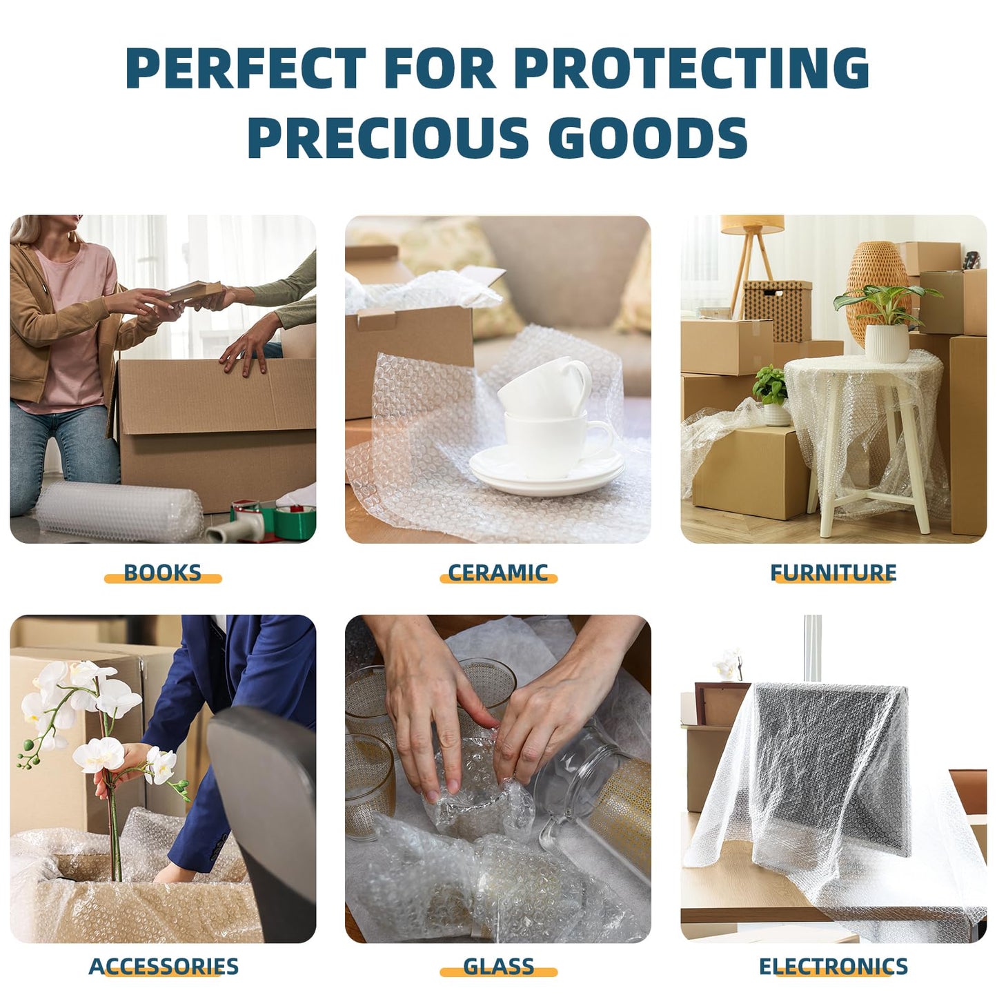 Metronic Bubble Cushioning Wrap 2 Pack 12 Inch x 72ft Total, Dense Bubble Packing Air Wrap Clear Bubble Packing Roll for Shipping and Moving Supplies, Perforated Every 12" (Made in USA)