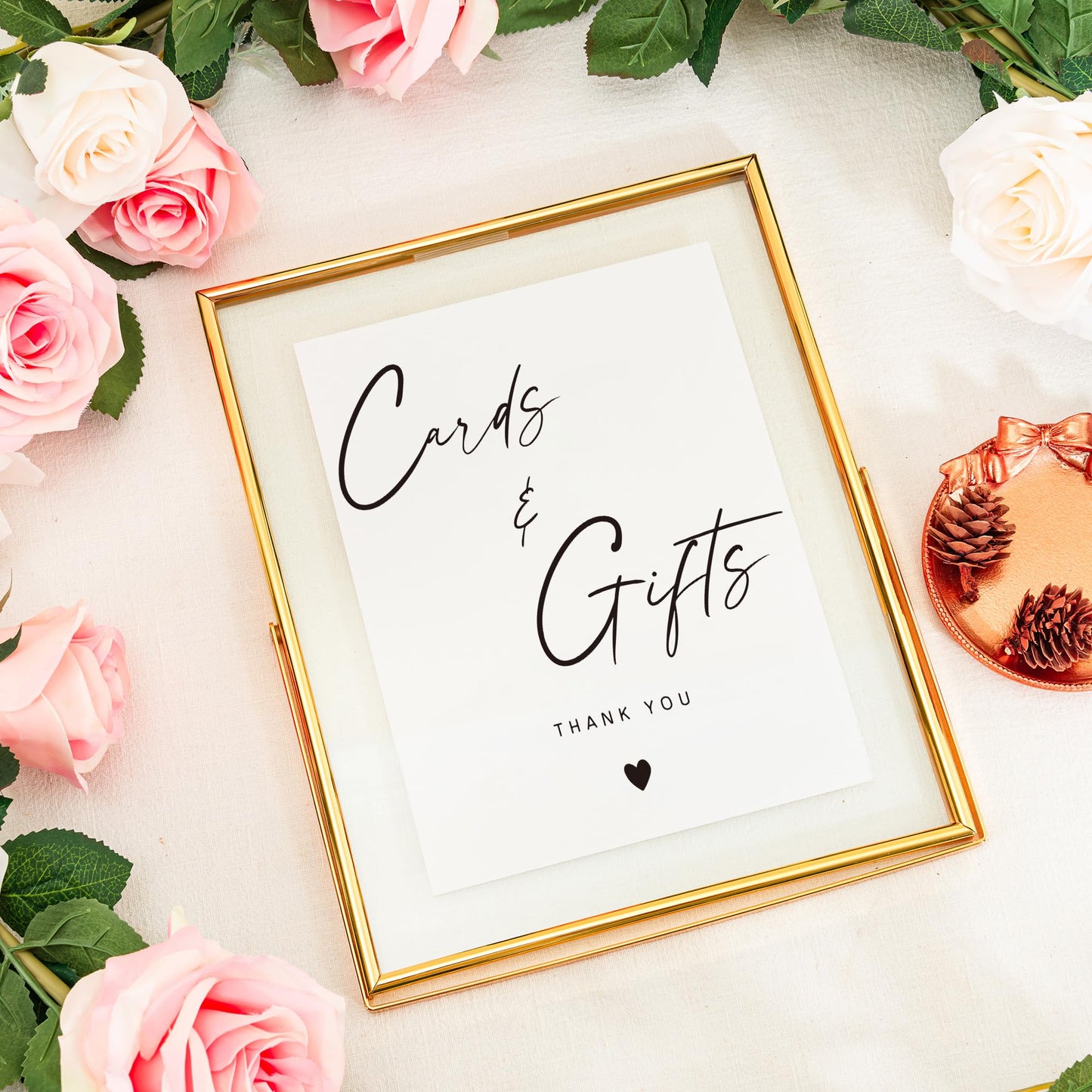 Calculs Cards and Gifts Table Decor 10x8 Inches Floating Picture Frame Wedding Signs Cardbox Decorative Accessories (Gold)