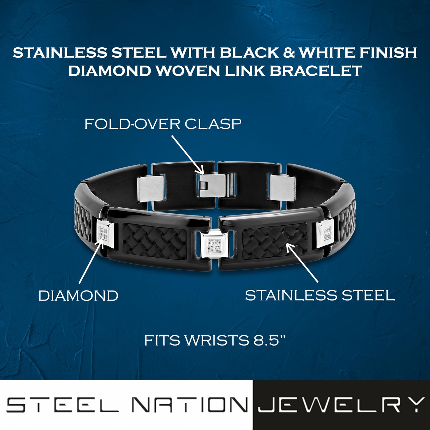 Men's Stainless Steel Bracelet Woven Link Fashion Accessory