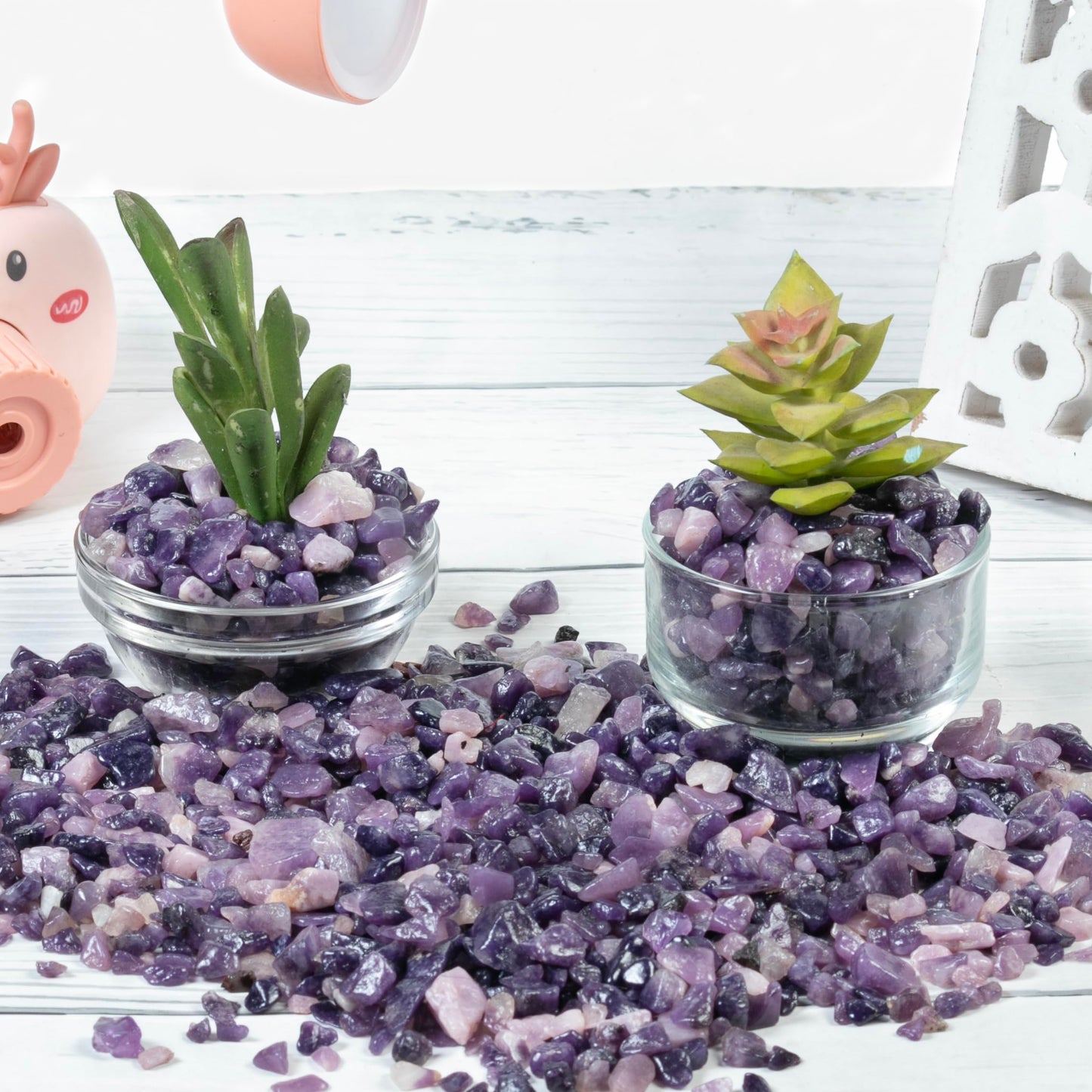 ZAICUS Lepidolite Crystal Chips Bulk Gemstone Valentine Gift, Healing Crystal Natural Irregular Shaped Crushed Stone Reik Healing Tumbled Chips Crystal Chips for Witchcraft & 1 Lb