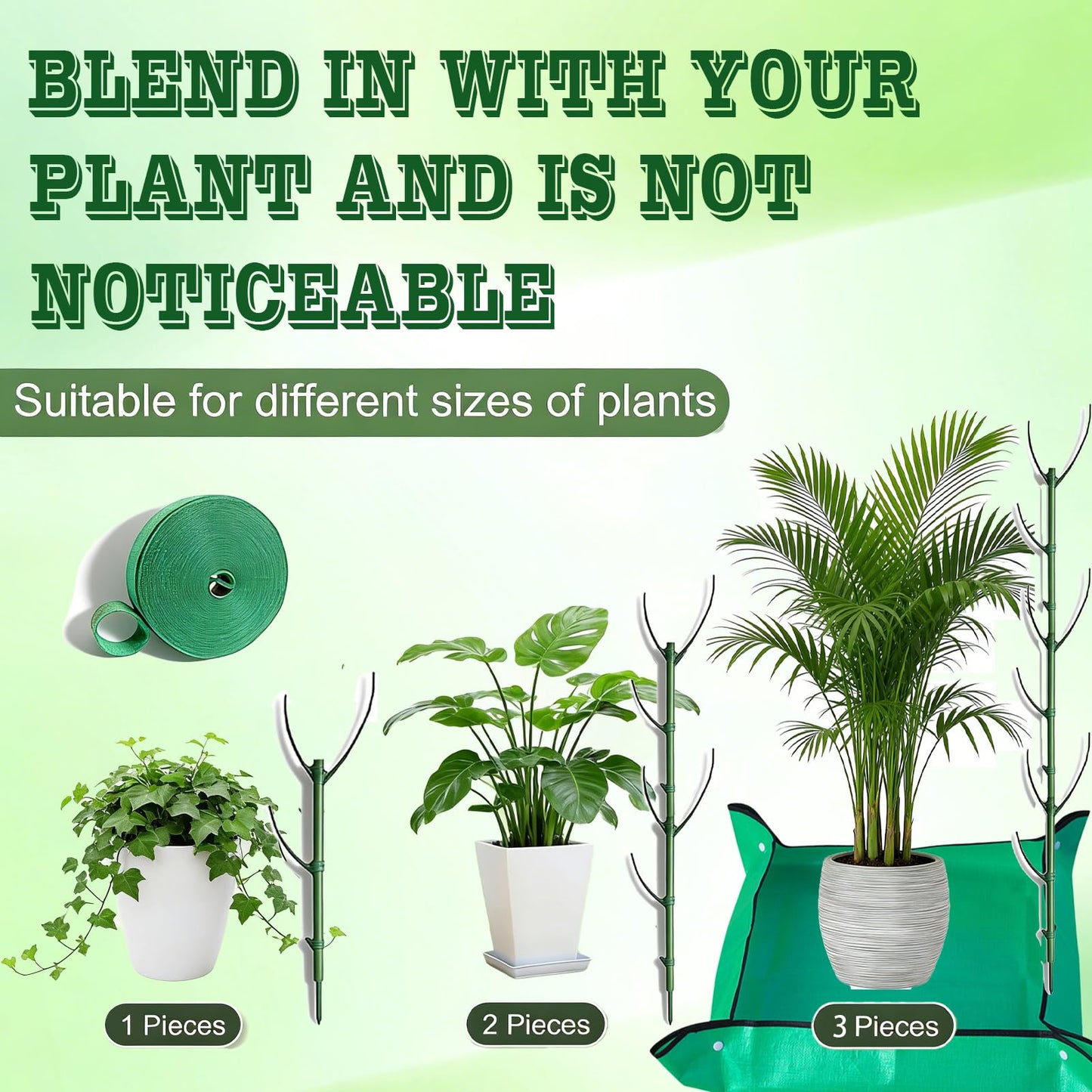 10 Pack Stackable Monstera Plant Support Stakes,for Indoor Outdoor Climbing Plants Stem Support - Durable Trellis Garden Poles, Garden Stakes for Pothos, Philodendron & Vine Plants