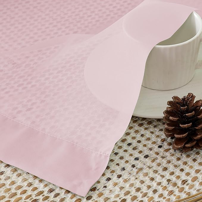 OVZME Blush Pink Sheer Curtains 84 Inches Long 2 Panels - Soft Light Filtering Window Sheer Panels for Living Room/Bedroom, Top Dual Rod Pocket, 1 Pair, Each 42Wx84L Inches