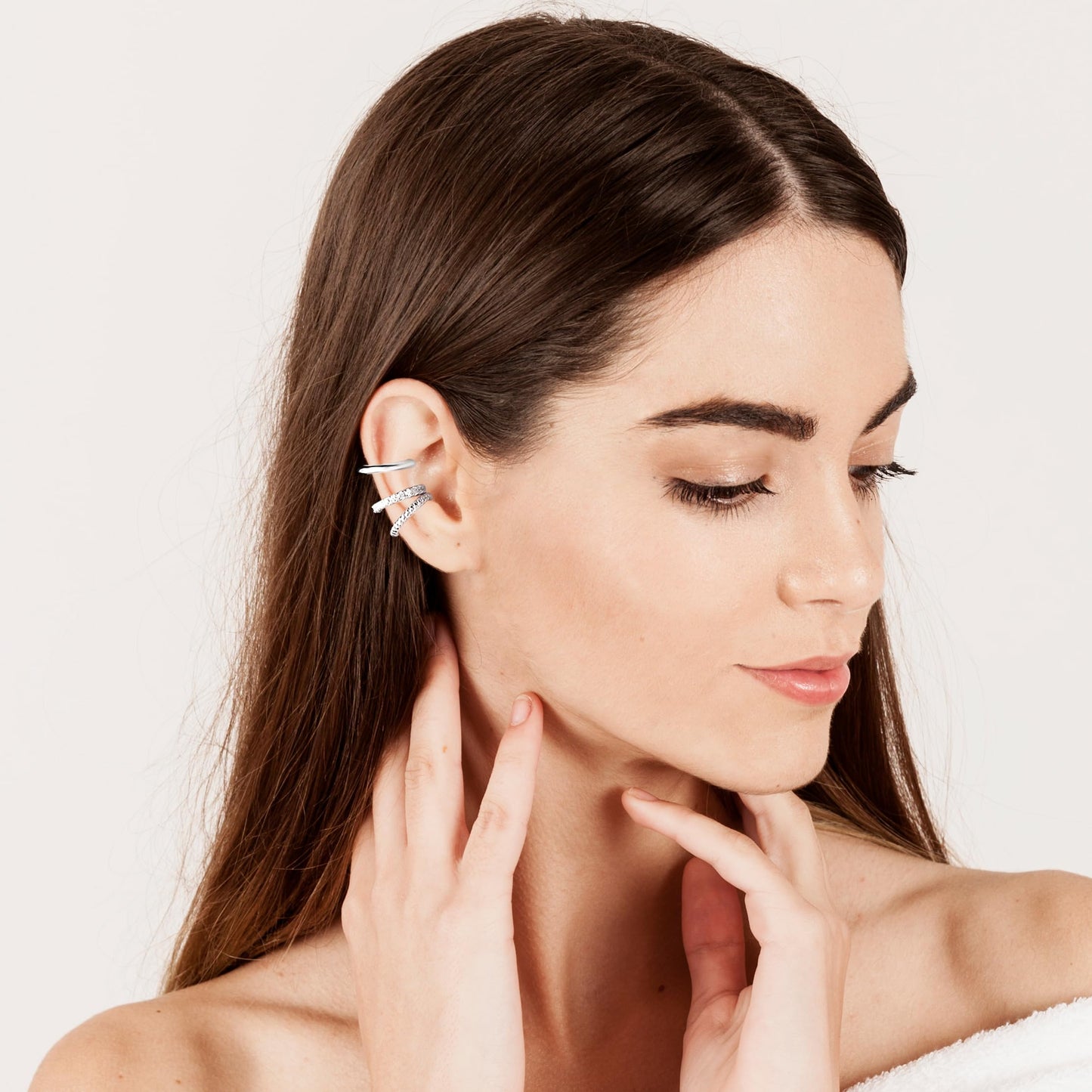 3 Pcs Ear Cuff Earrings For Women Non Piercing Gold Silver Clip On Cartilage Earrings CZ Hoops Cartilage Small Minimalist Wrap Ear Clips Sets