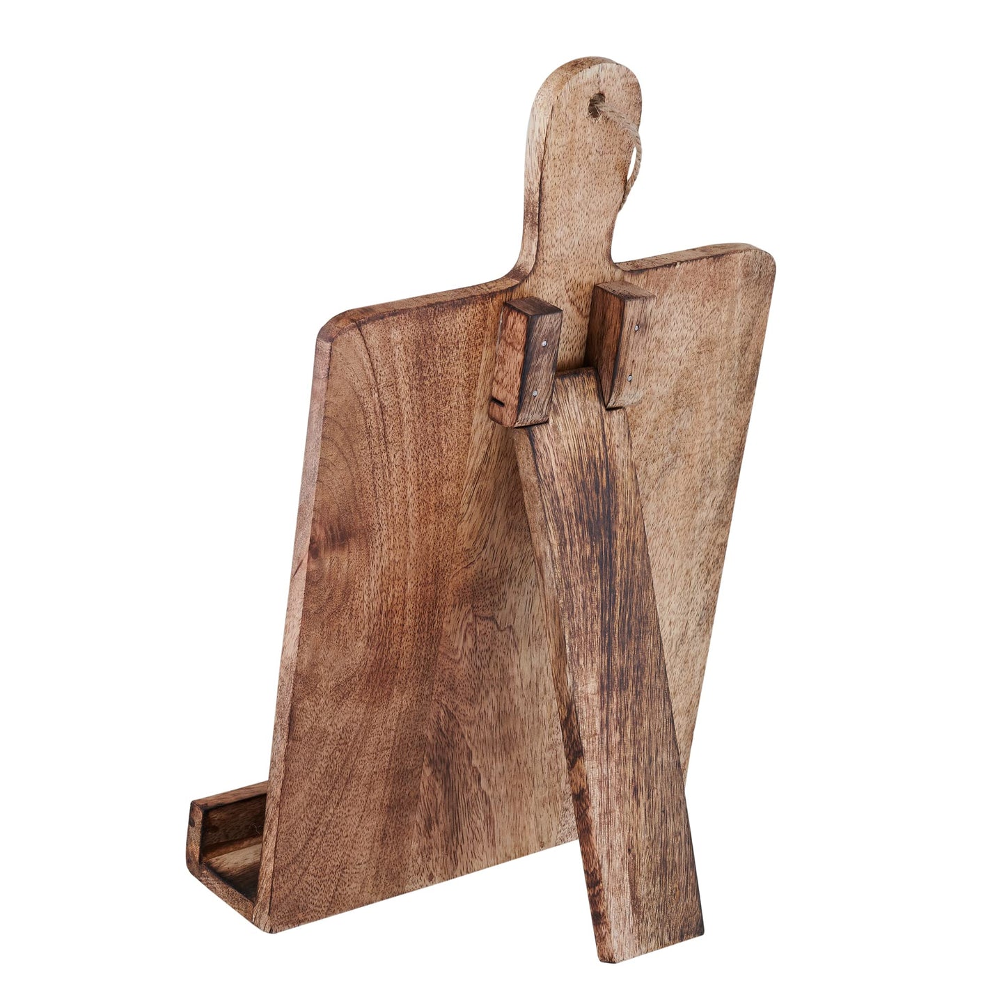 Christmas Cooking Gift Wooden Cookbook Stand Chopping Board Style Foldable Recipe Book Stand Holder Easel for Kitchen Text Book Tablet L 9.5 x B 1.5 x H 14 inches (Brown)
