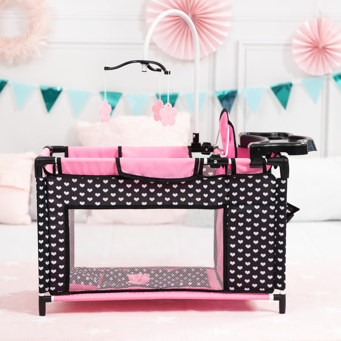 Bayer Baby Doll Furniture Set with Bed, Highchair & Storage for 18 in Dolls