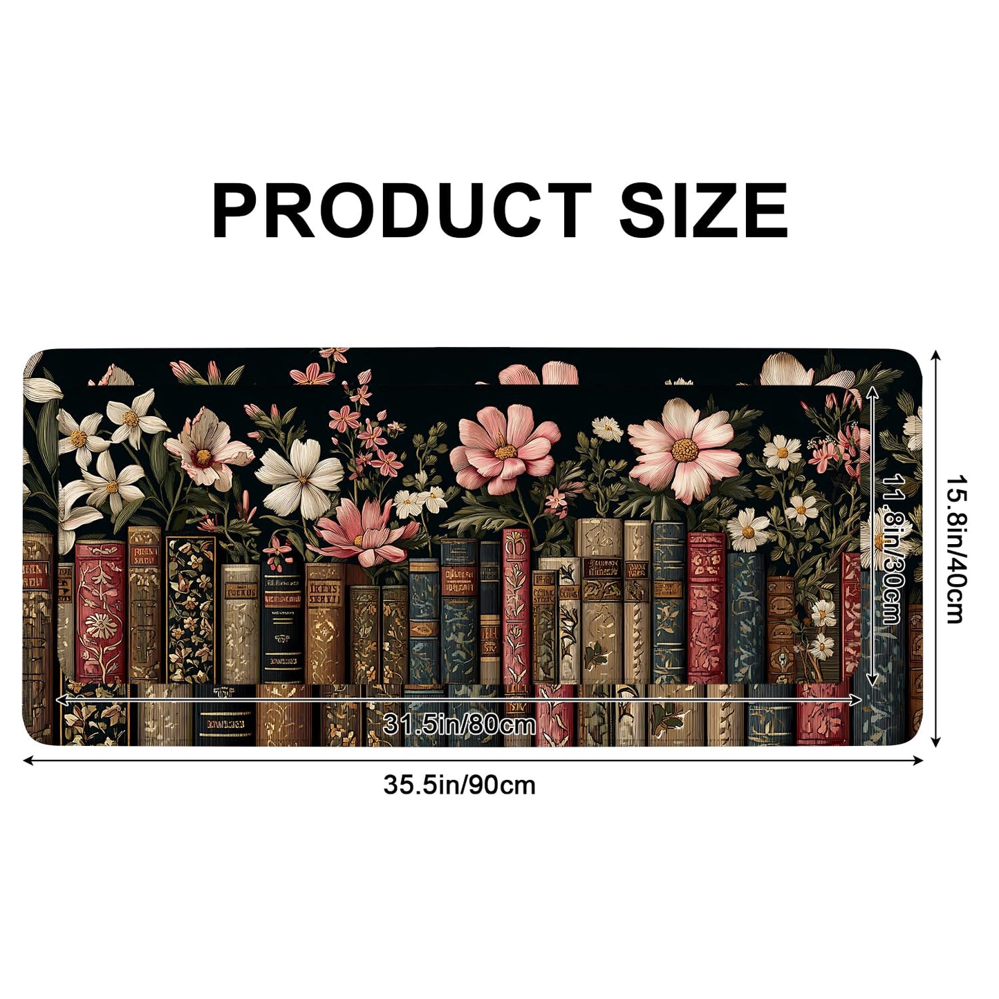 Mouse Pad, Large Anti-Slip with Stitched Edges Desk Mat Desktop Laptop Computer Desk Keyboard Mat,Table Protector Blotter Mat (Book, 31.5" x 11.8")