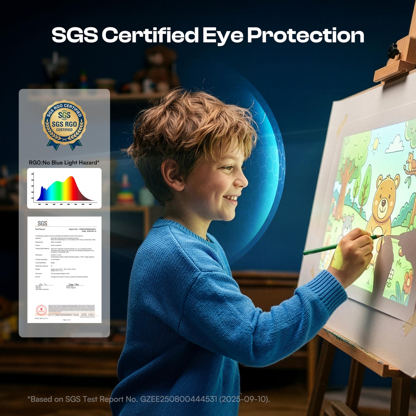 Caydo 3-in-1 AI Drawing Projector for Kids, SGS Certified Eye Protection, T3 Kids Art Projector from Basics Tracing to Step-by-Step Drawing and AI Creative Studio, Birthday Gift for Kids Ages 5-12