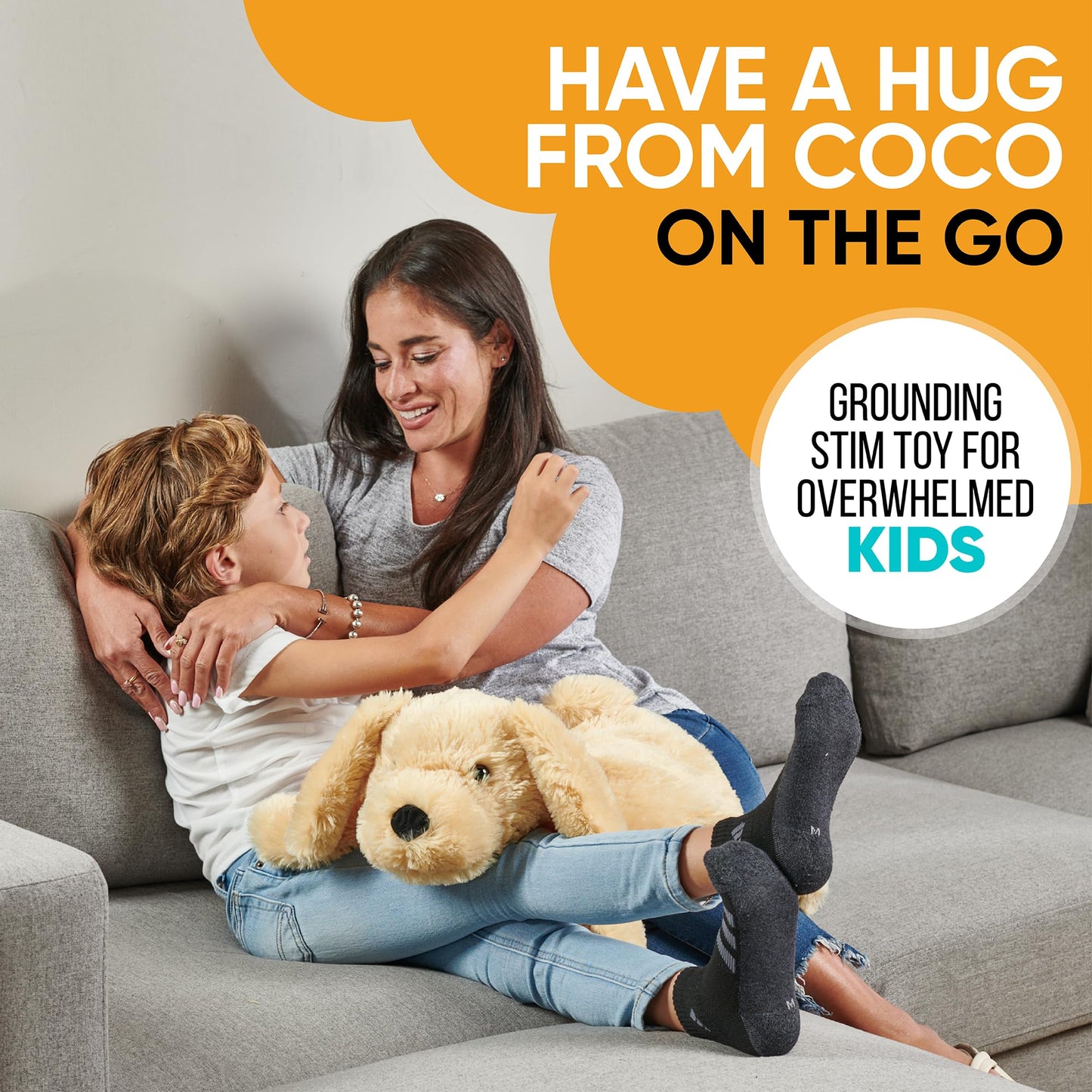 FRIENDLY CUDDLE Weighted Lap Blanket for Kids & Adults – Kids Weighted Blanket – ASD, Sensory Processing Weighted Stuffed Animals Dog Toy – Microwavable Weighted Lap Pad for Kids, 5 Lbs.