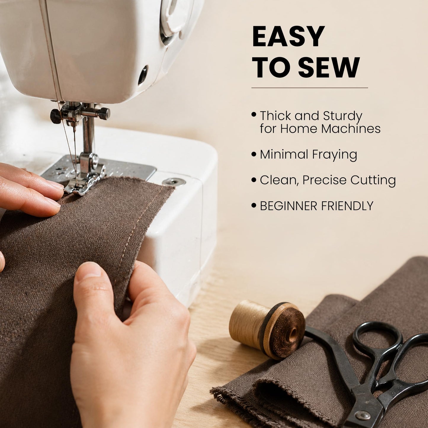 Widarms 100% Cotton Canvas Fabric by The Yard, 59" 12oz Natural Duck Canvas Fabric for Crafts, Handmade Home Decor, Sewing DIY Cloth, Embroidery (Brown, 2 Yard pre Cut)