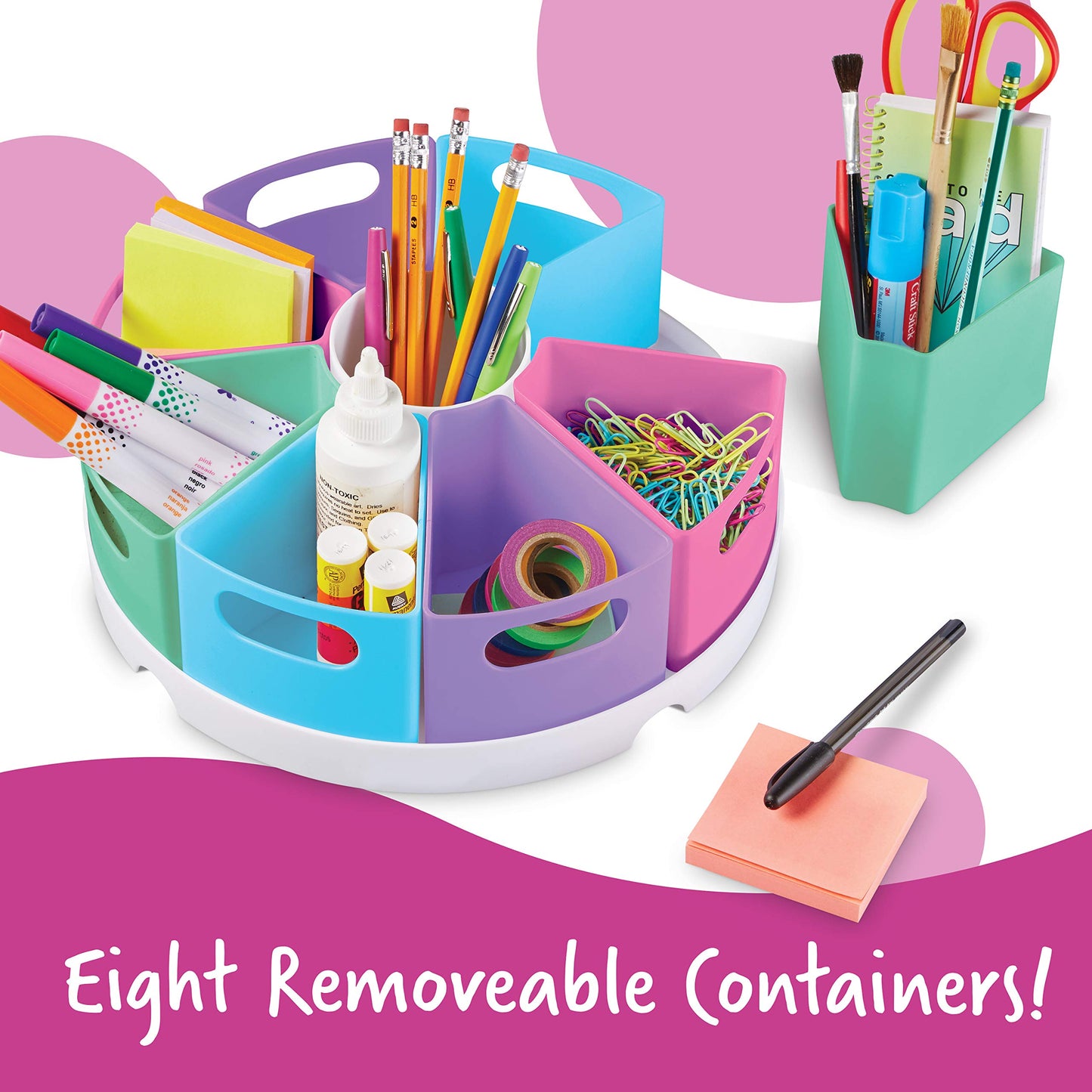Learning Resources Create-a-Space Storage Center - Desk Organizer for Kids, Homeschool, Caddy, Back to School, Classroom Must Haves