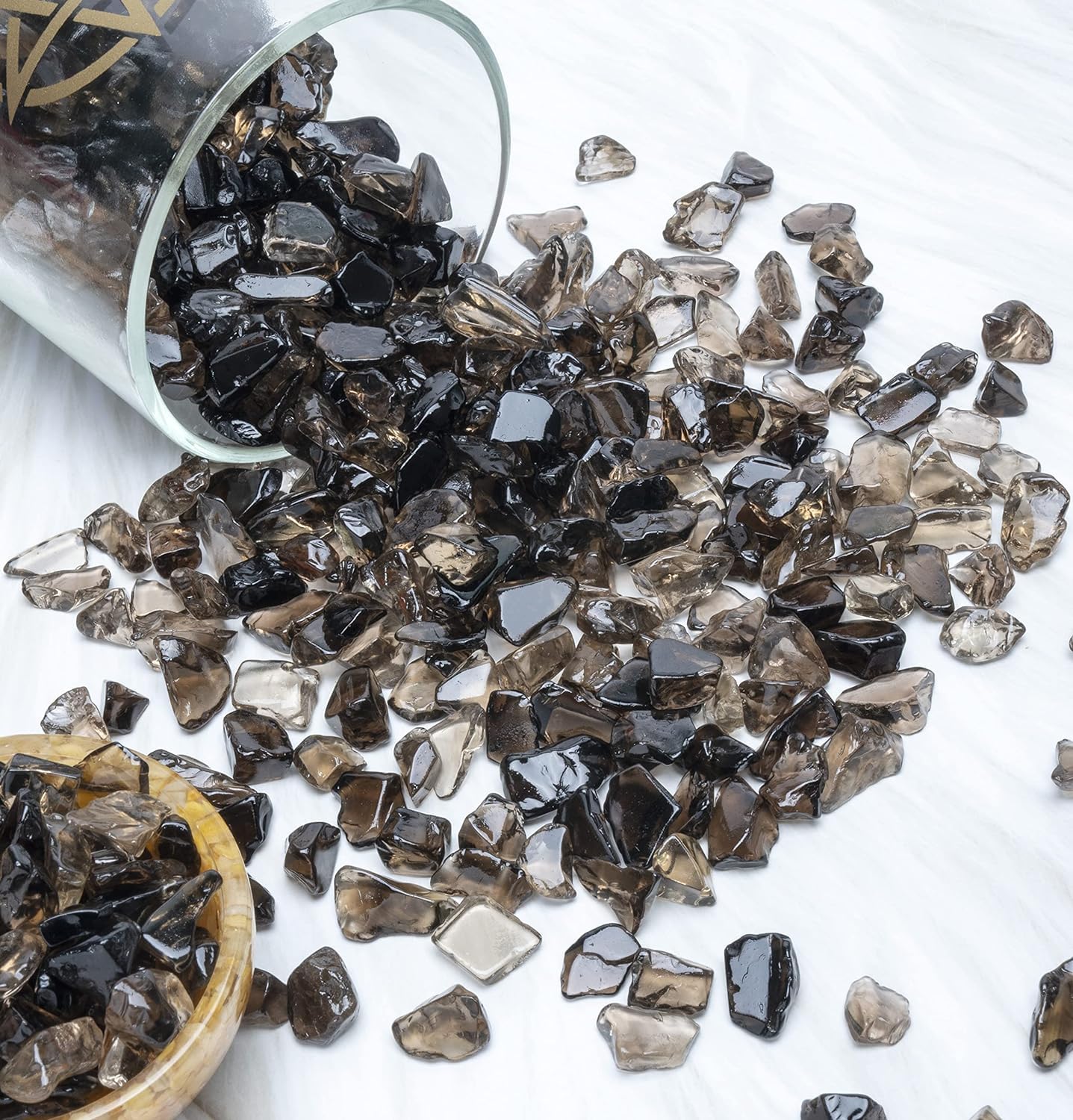 ZAICUS Smoky Quartz Crystal Chips Bulk Gemstone Valentine Gift, Healing Crystal Natural Irregular Shaped Crushed Stone Reik Healing Tumbled Chips Crystal Chips for Witchcraft & Jewelry Making 1 Lb