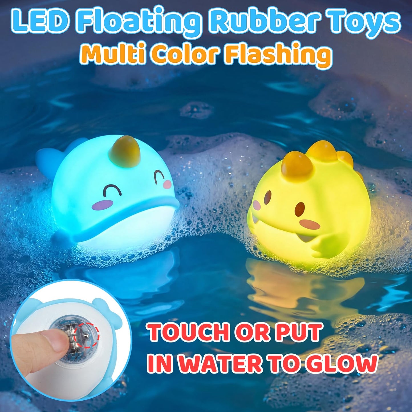 Light Up Dinosaur Bath Toys with Music, Bath Bubble Machine Toy for Kids Age 3-5 4-8 Toddler Summer Toys Bubble Maker for Bathtub - Floating Animal Water Toys Boy Girl Birthday Gift