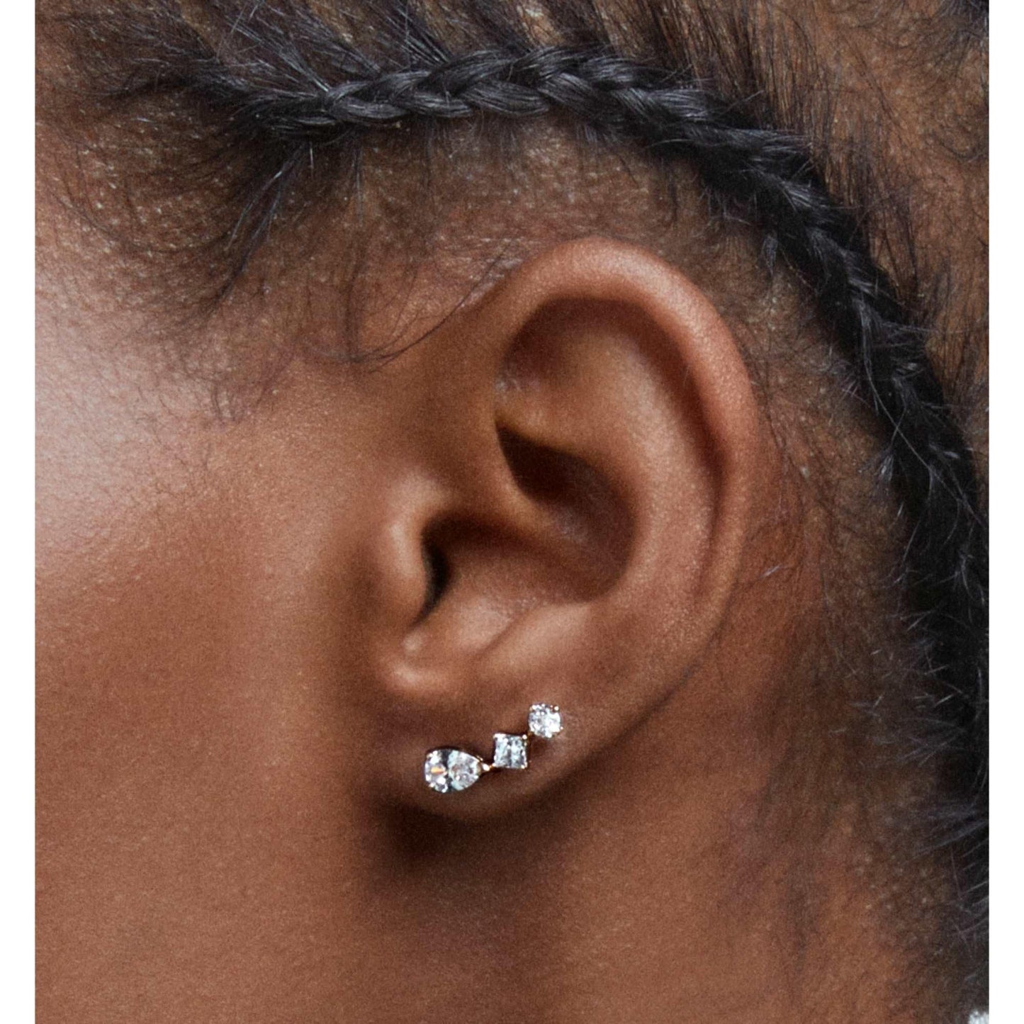 Swarovski Attract Earrings, White, Rose-Gold Tone Finish