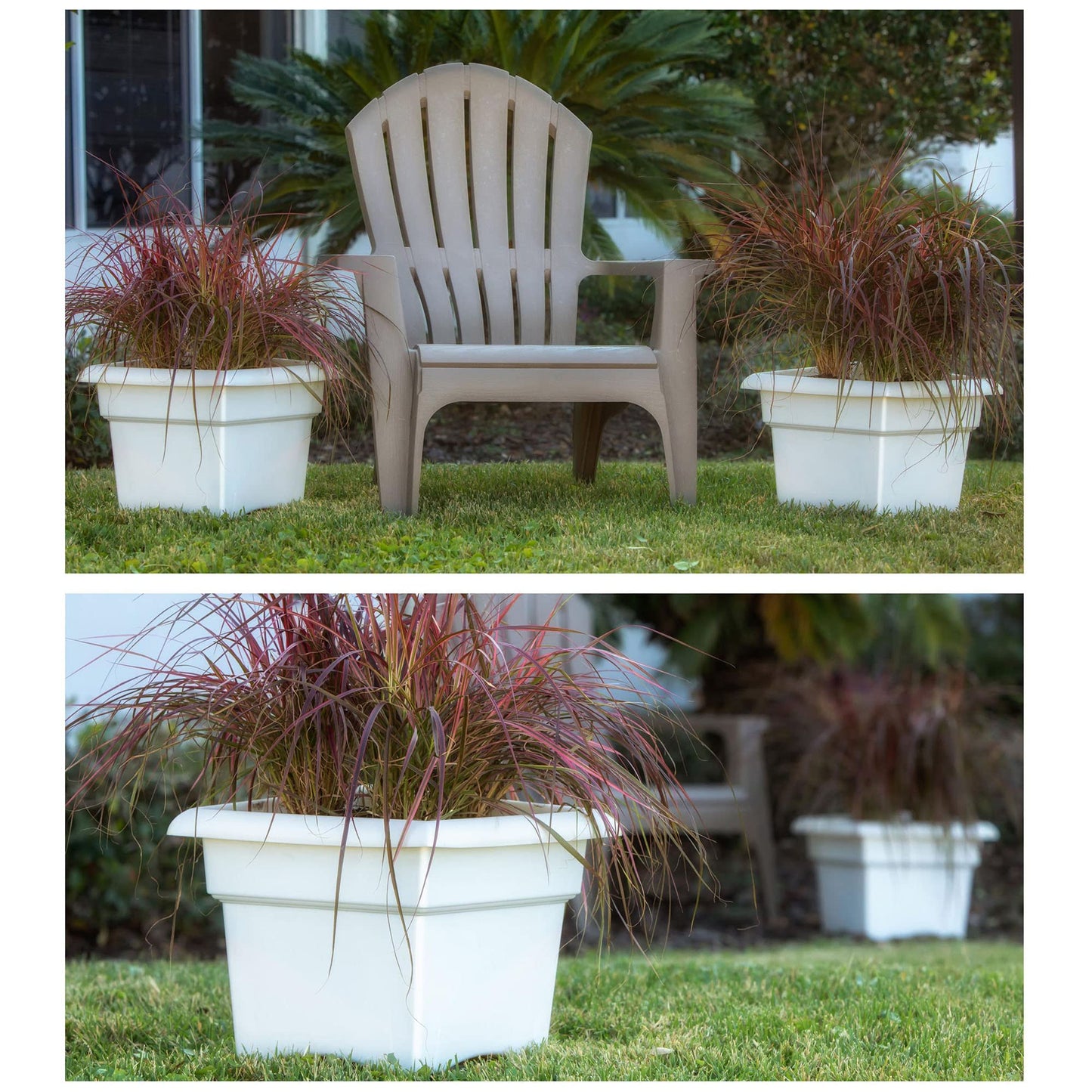 Bloem Veranda Deck Box Planter Square: 14" - Black
