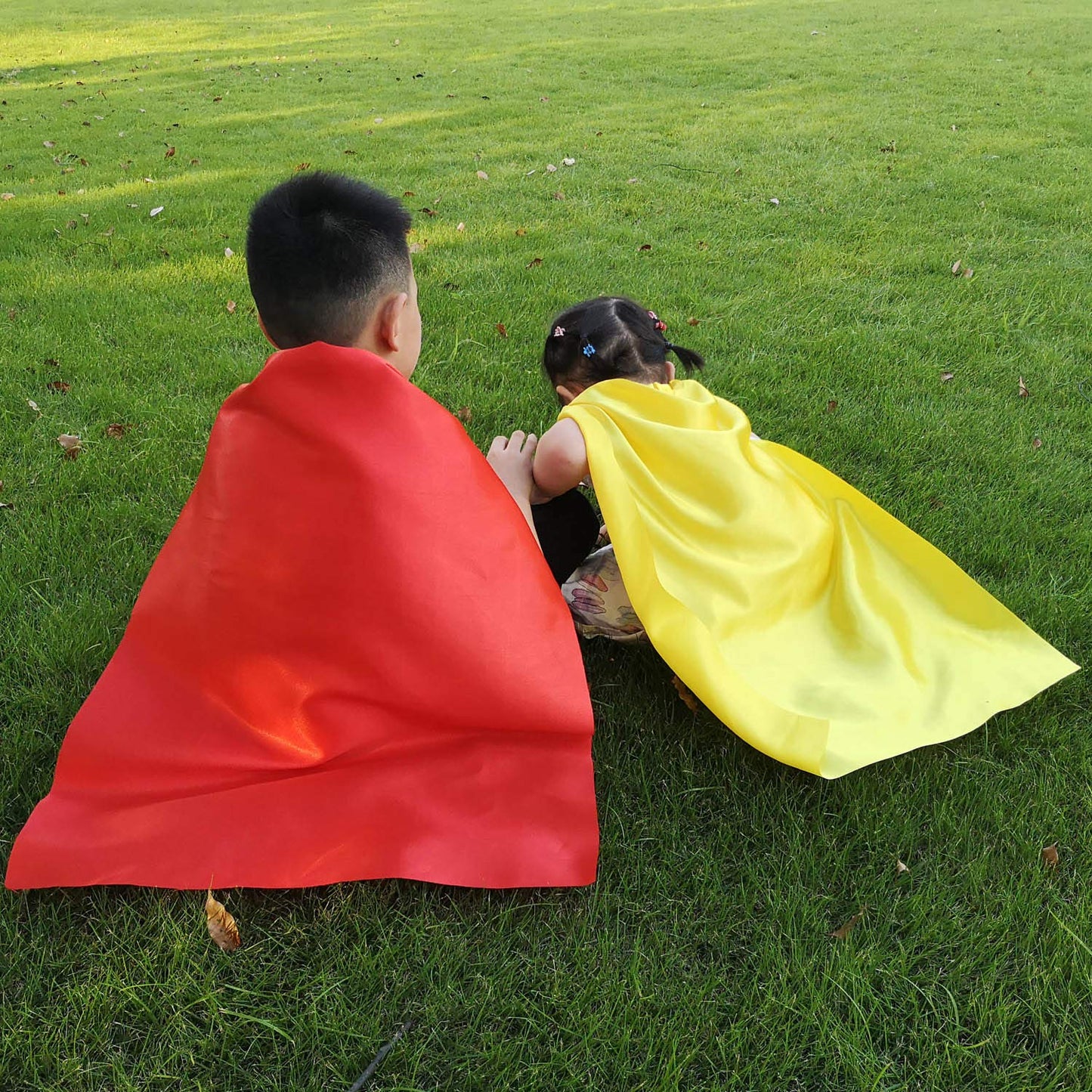 ADJOY Superhero Capes and Masks for Kids - DIY Children Capes for Birthday Party - 12 Sets Bulk Pack