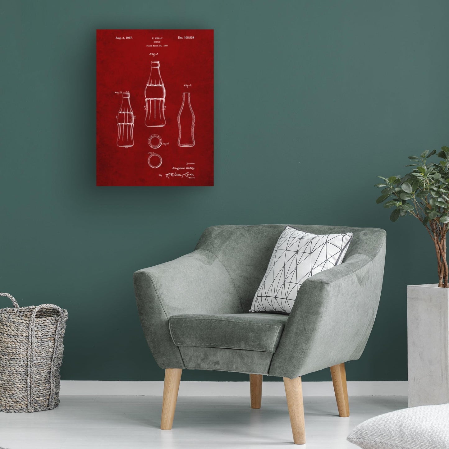 Trademark Fine Art D Patent Coke Bottle by Cole Borders, 18x24-Inch
