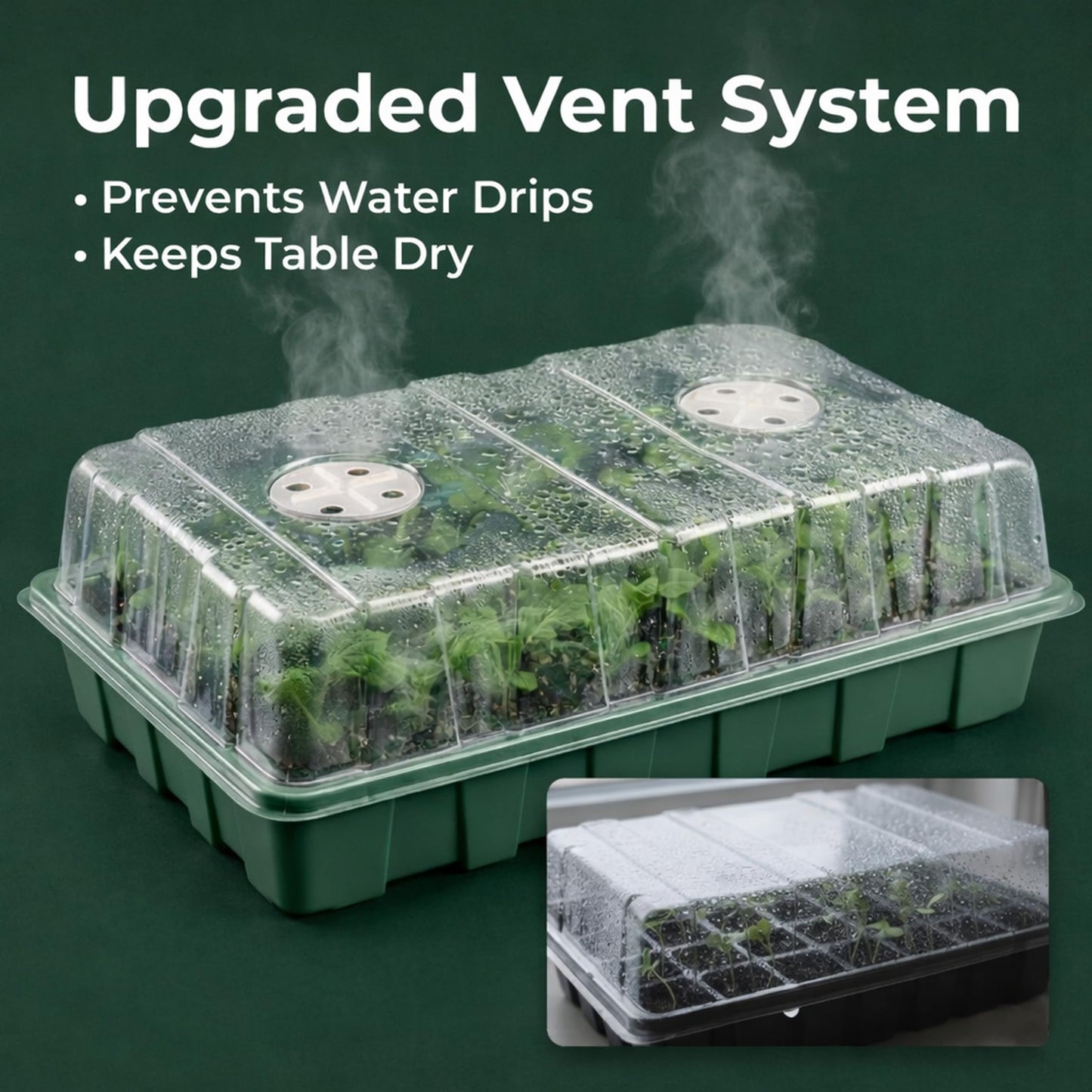 Gardzen 5 Pack BPA Free Seed Starter Tray Kit, 40 Cell Reusable Seedling Trays with Humidity Vented Domes and Base