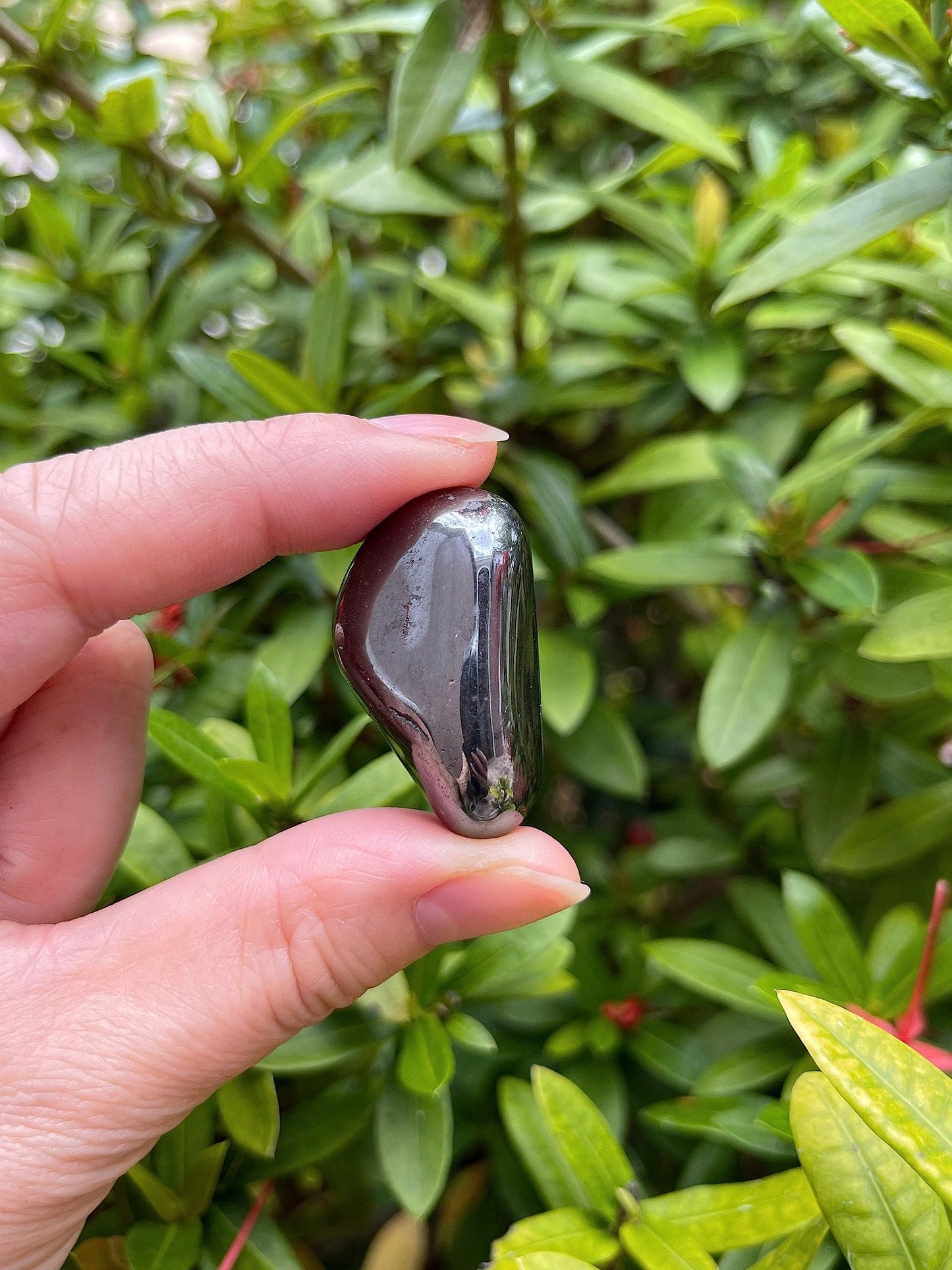 GAF TREASURES 5 Pcs Hematite Tumbled Stones, Polished Natural Hematite Gemstone, Hematite Healing Crystals (Hematite)